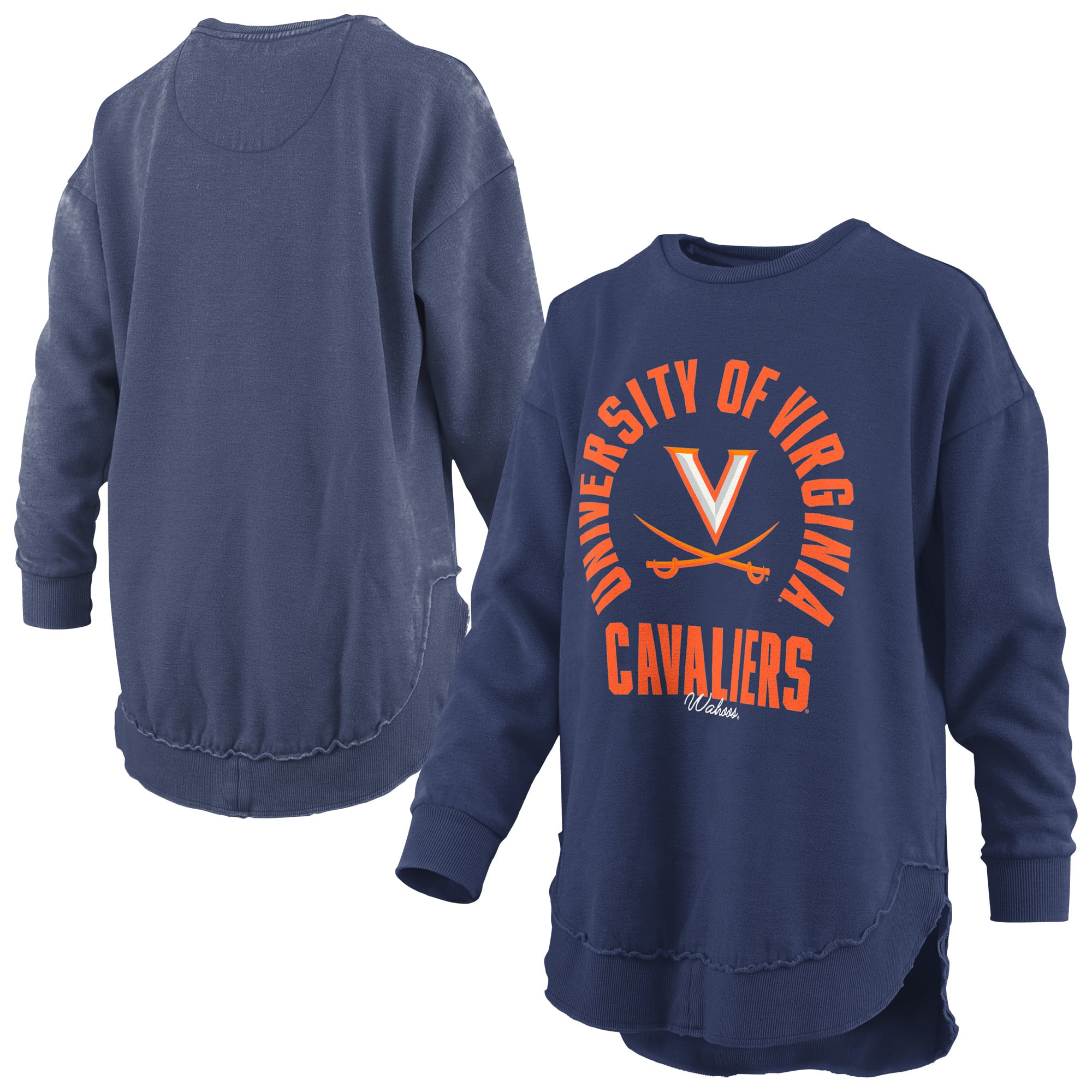 Sweat-shirt à col rond Pressbox Navy Virginia Cavaliers Blitz pour femme