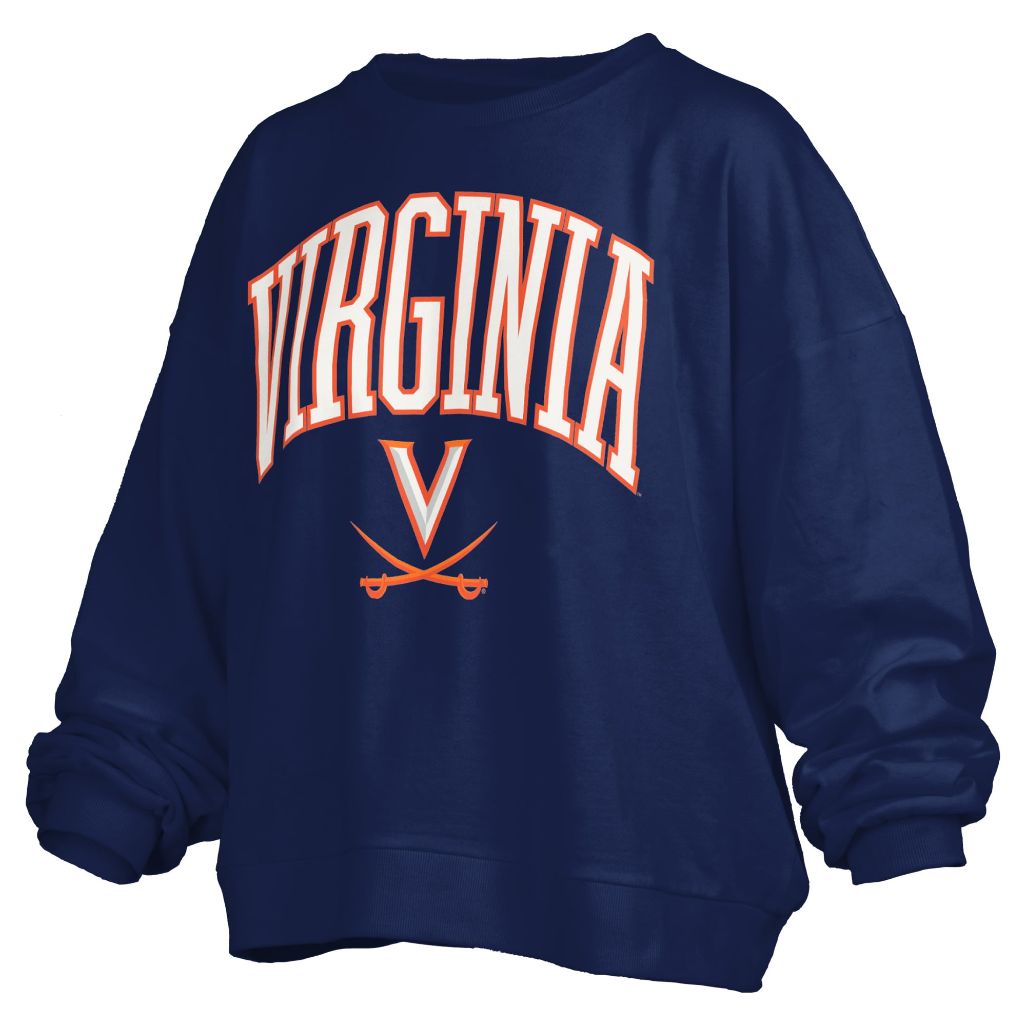 Sweat-shirt polaire oversize Pressbox Navy Virginia Cavaliers Janise avec logo sur l'arche, pour femme