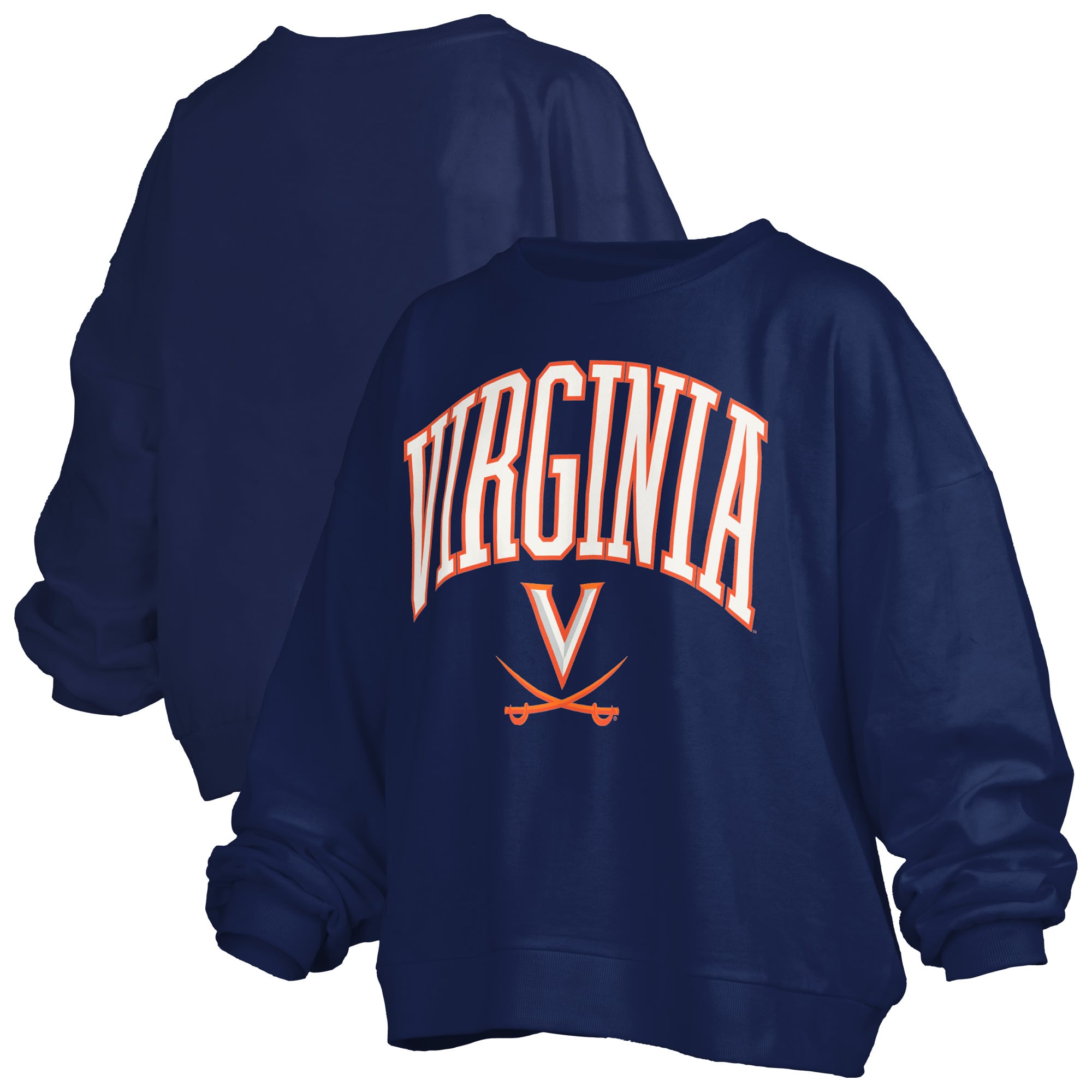 Sweat-shirt polaire oversize Pressbox Navy Virginia Cavaliers Janise avec logo sur l'arche, pour femme