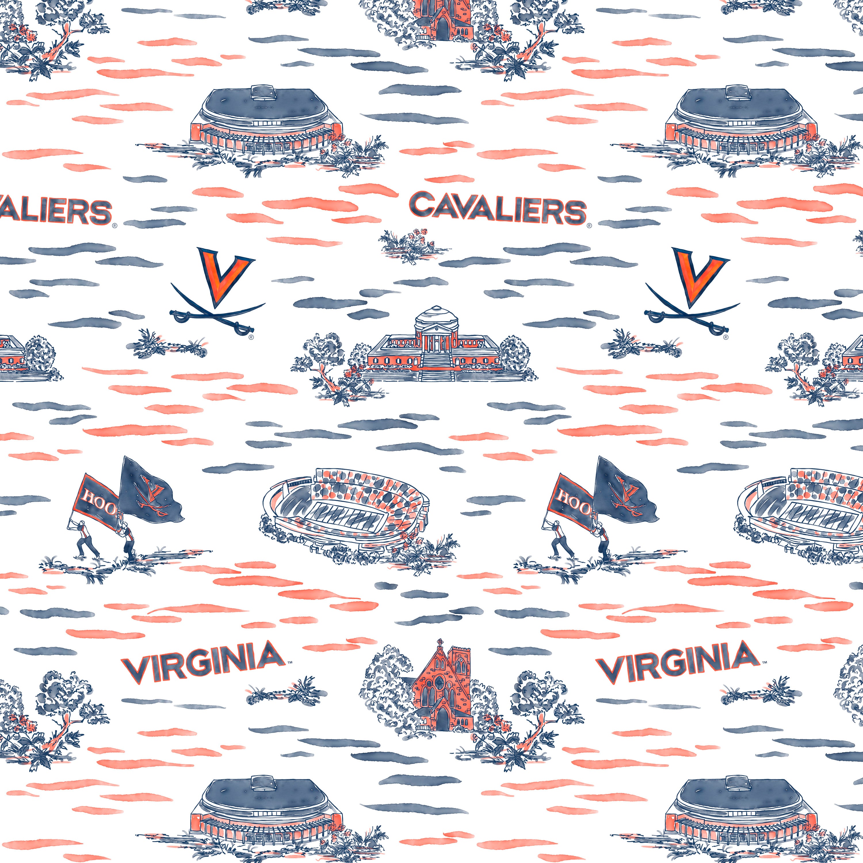 Women's Smith & Quinn White Virginia Cavaliers Toile Molly Skort