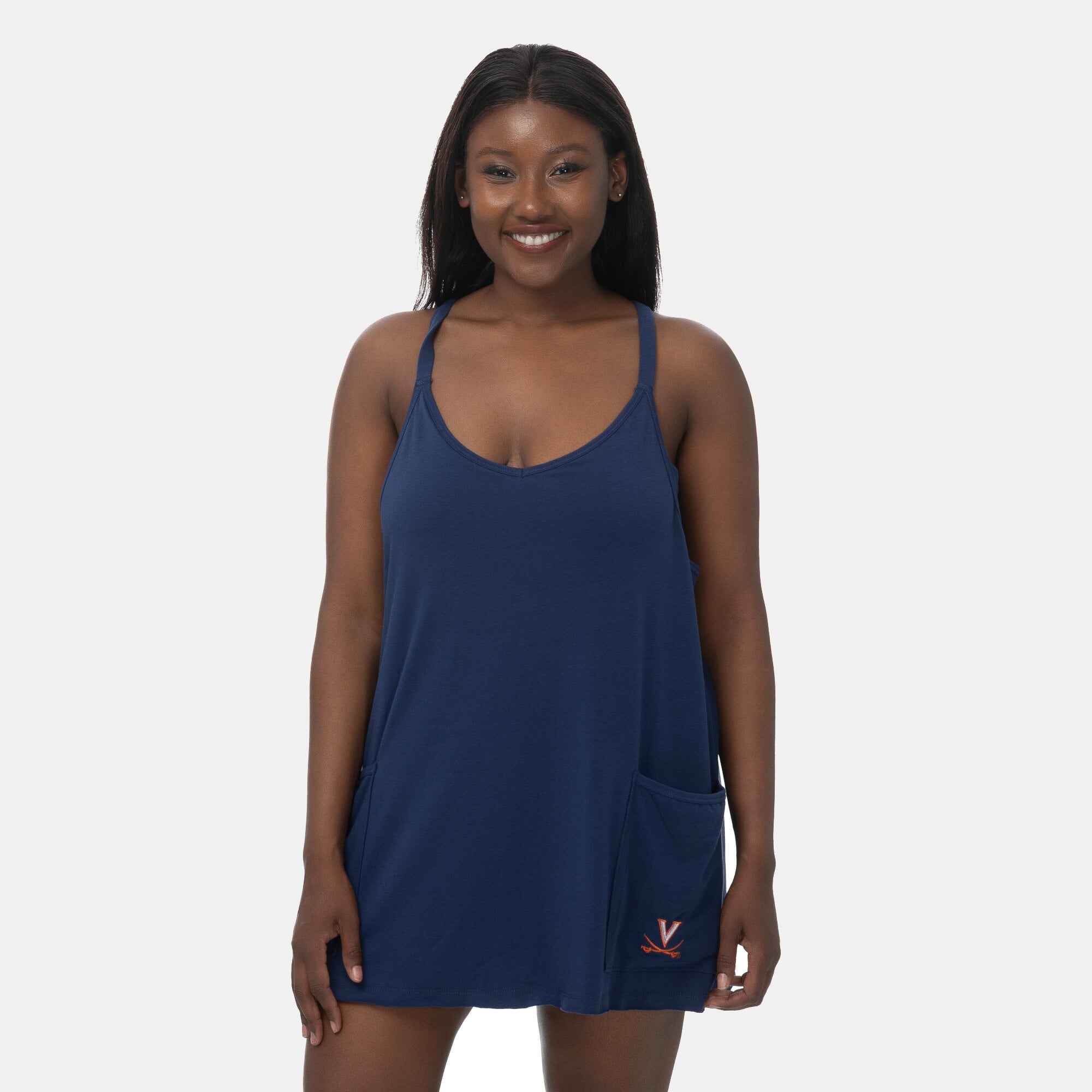 Robe-jupe-short ZooZatz bleu marine Virginia Cavaliers Active à poches, en mélange de trois matières, pour femme