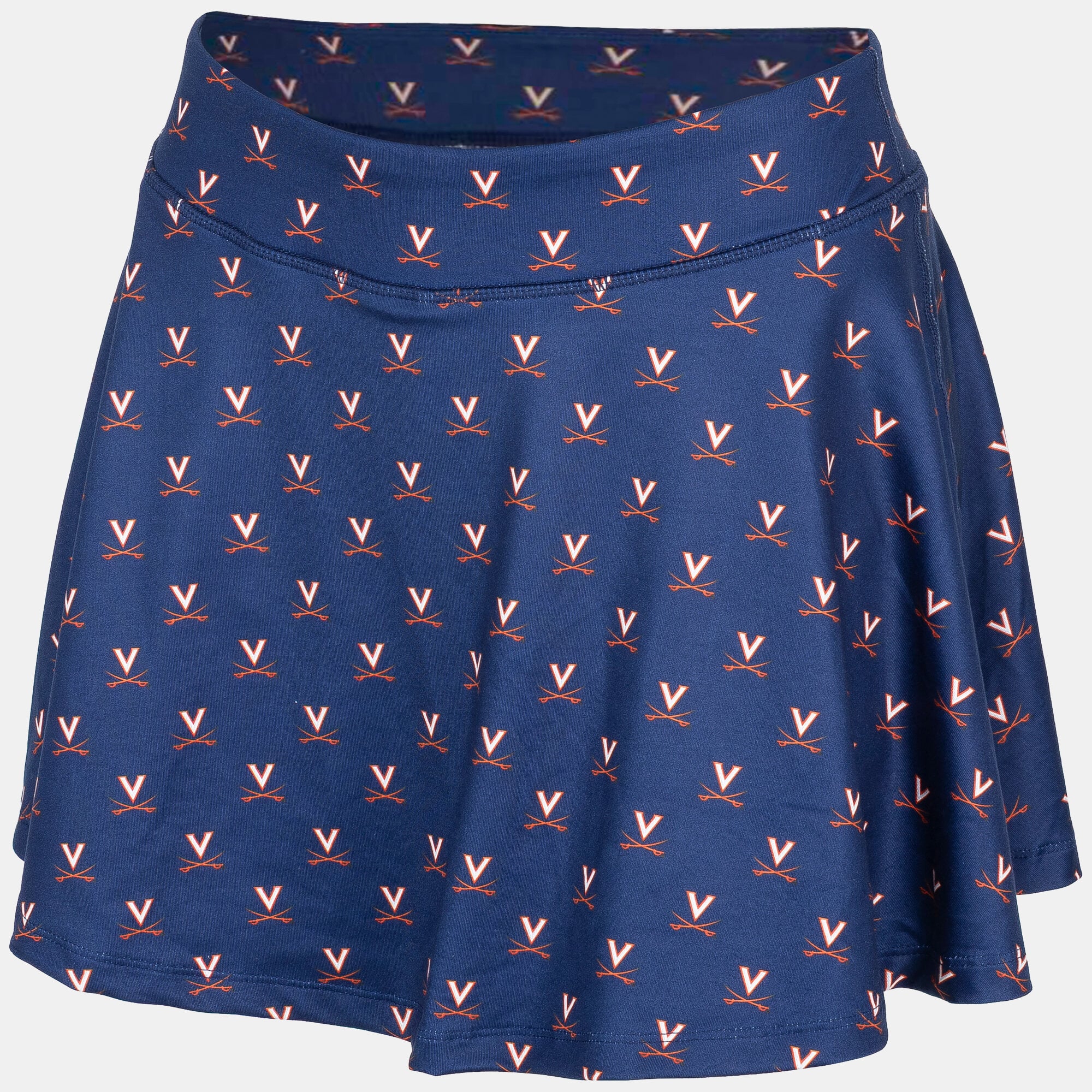 Women's ZooZatz Navy Virginia Cavaliers Allover Print Flowy Skort