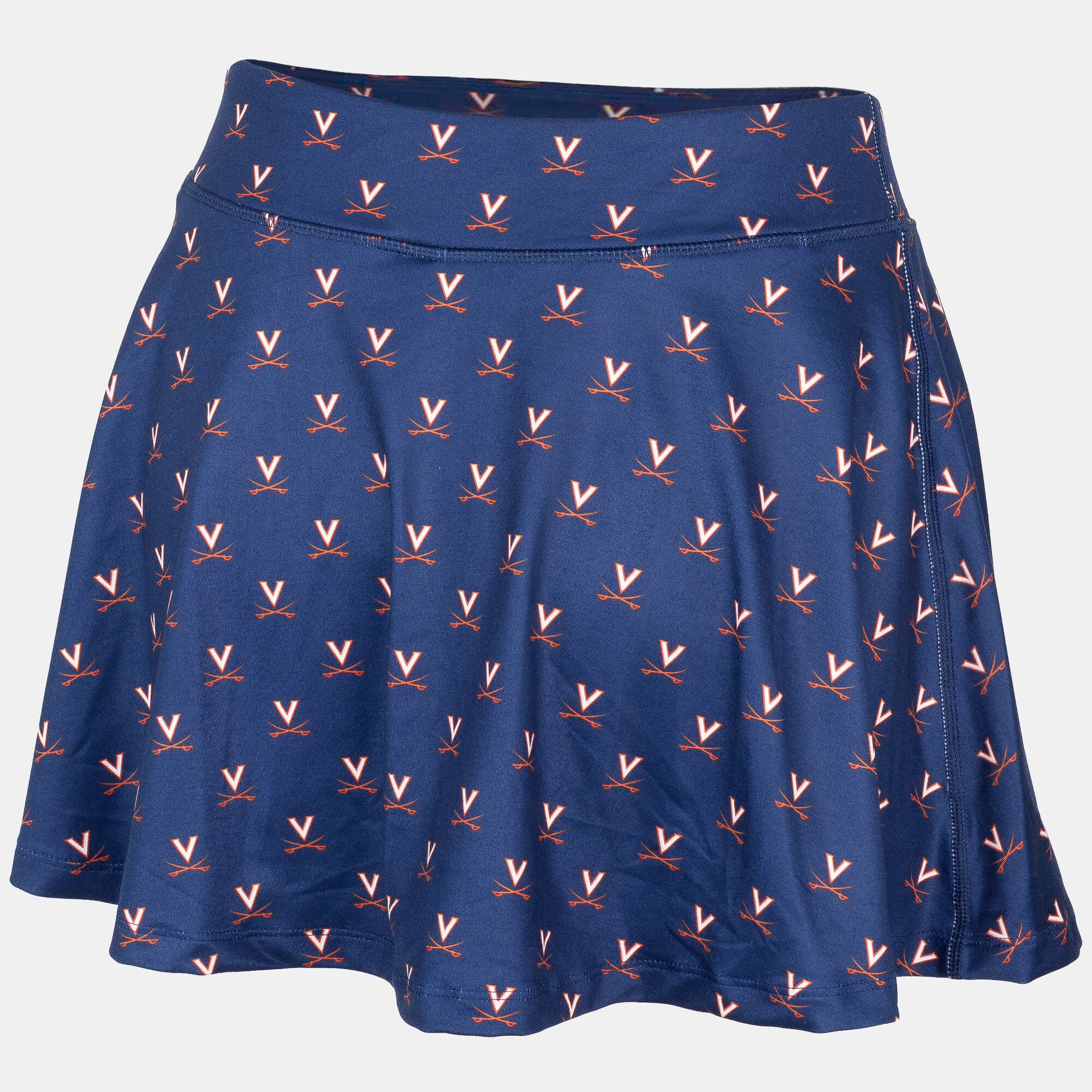 Women's ZooZatz Navy Virginia Cavaliers Allover Print Flowy Skort
