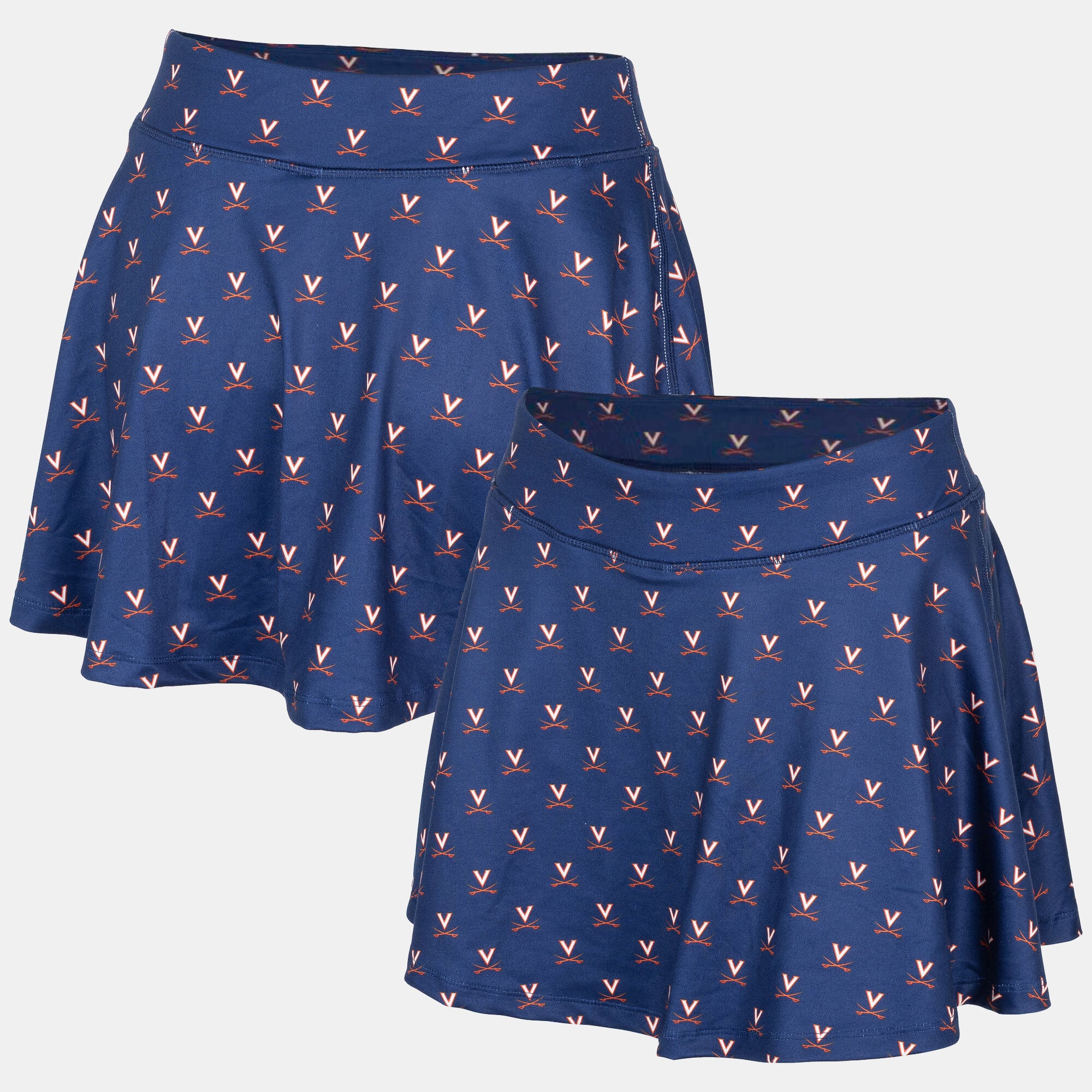 Women's ZooZatz Navy Virginia Cavaliers Allover Print Flowy Skort