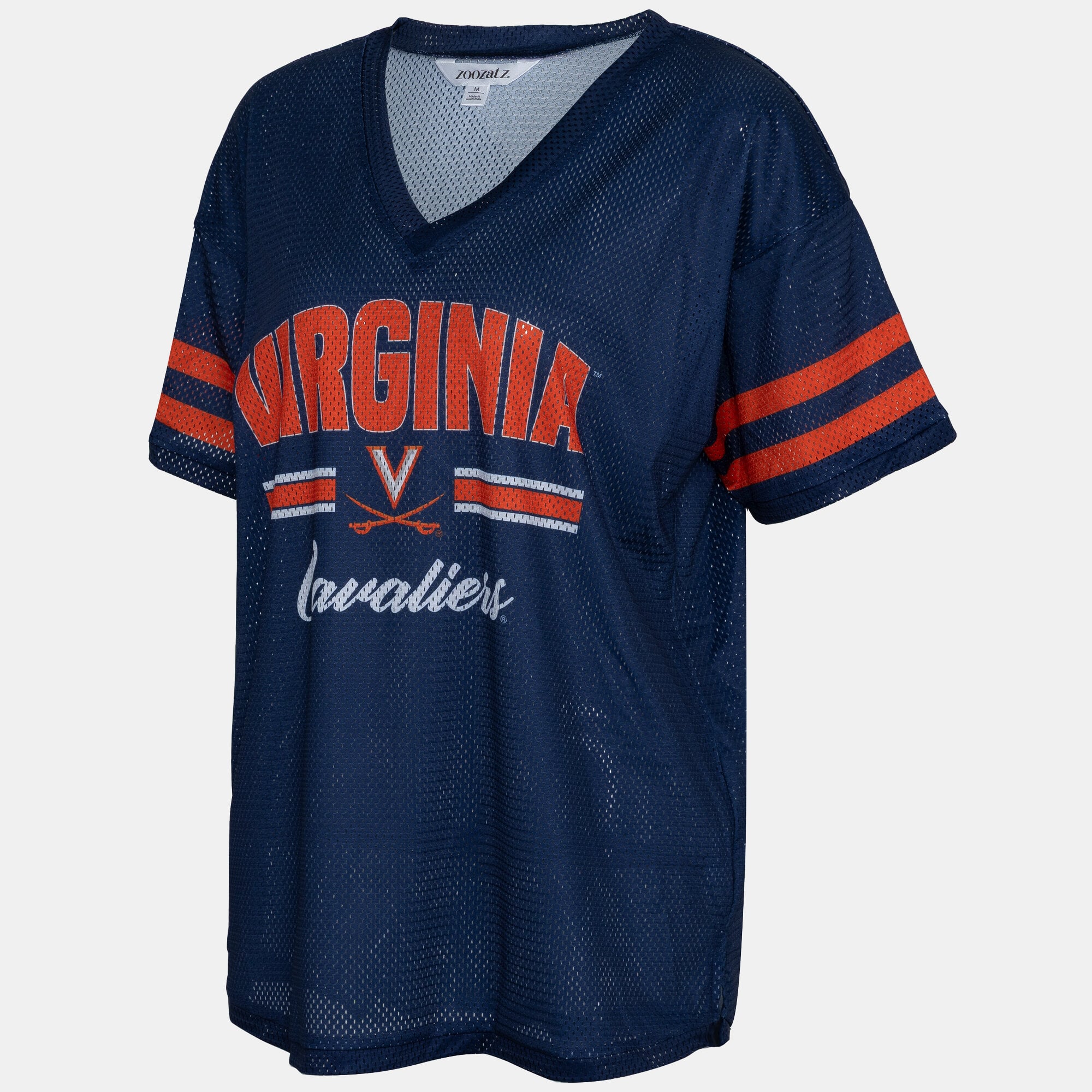 Women's ZooZatz Navy Virginia Cavaliers Mesh Jersey Kickoff T-Shirt