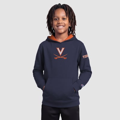 Sweat à capuche polaire Virginia Cavaliers Champion pour jeunes - Bleu marine