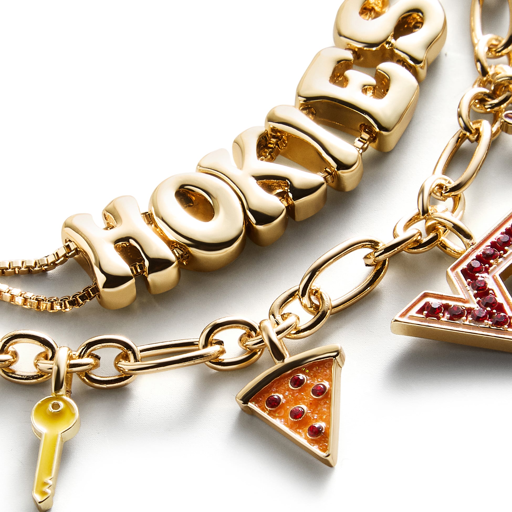 BaubleBar Virginia Tech Hokies Two-Piece Delicate Charm & Slogan Bracelet Set