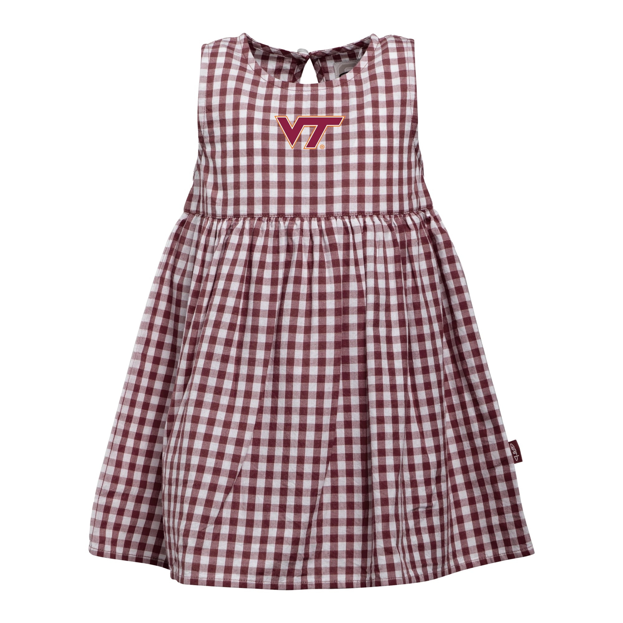 Girls Infant Garb  Maroon Virginia Tech Hokies Loren Gingham Dress