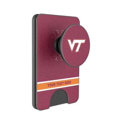 Virginia Tech Hokies Keyscaper Personalized Endzone Solid PopSockets Magnetic Wallet