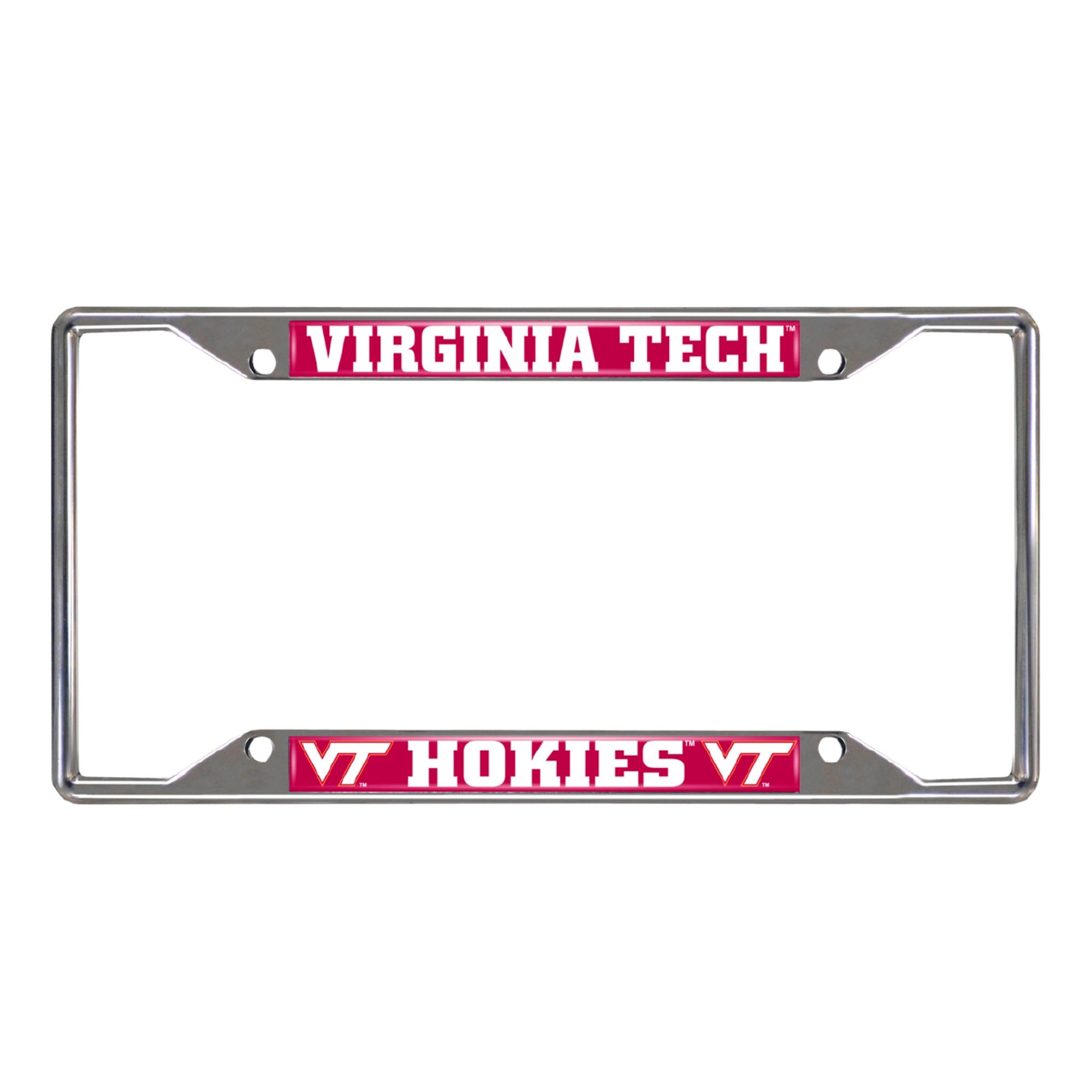 Cadre de plaque d'immatriculation chromé Logo Brands Virginia Tech Hokies
