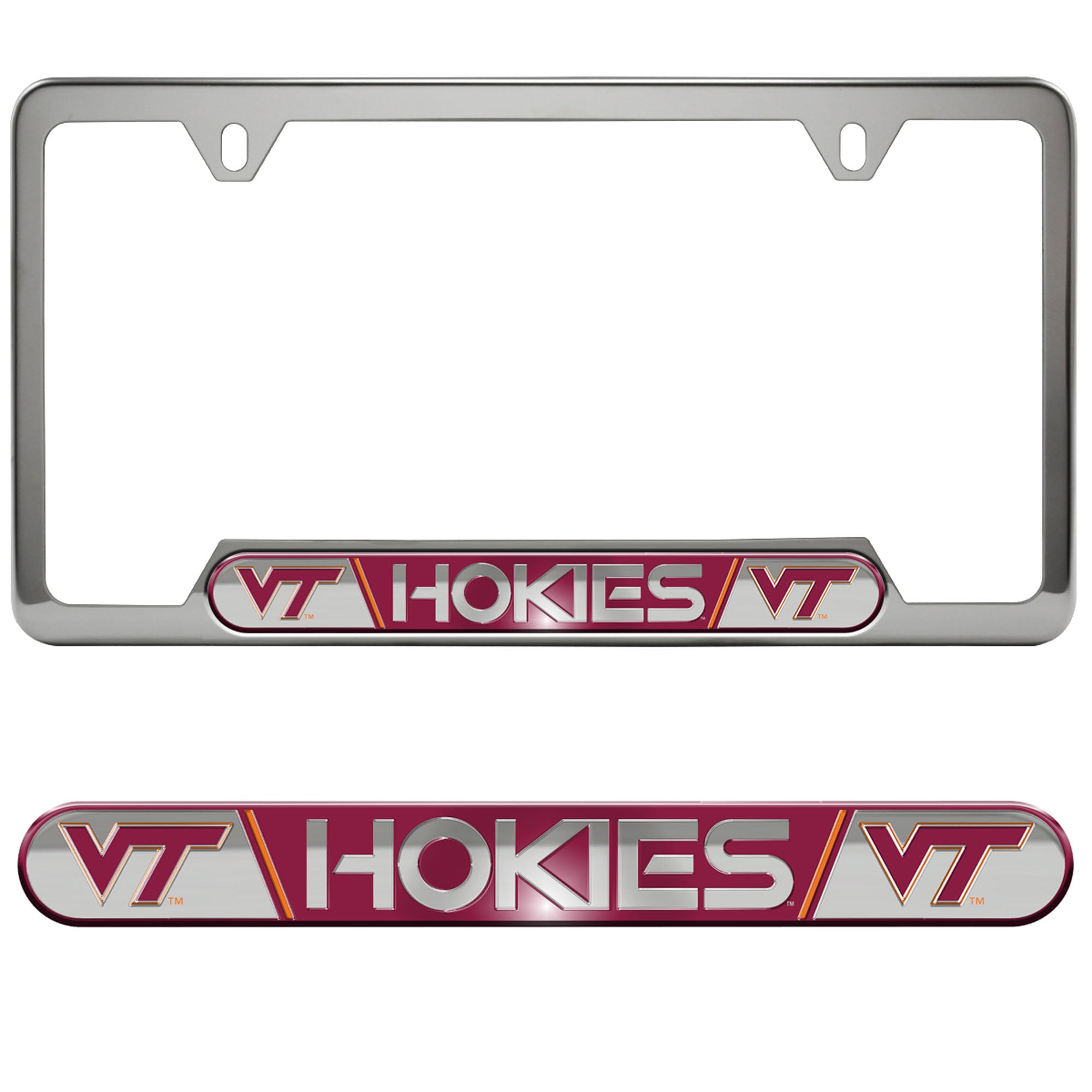 Cadre de plaque d'immatriculation en relief Logo Brands Virginia Tech Hokies