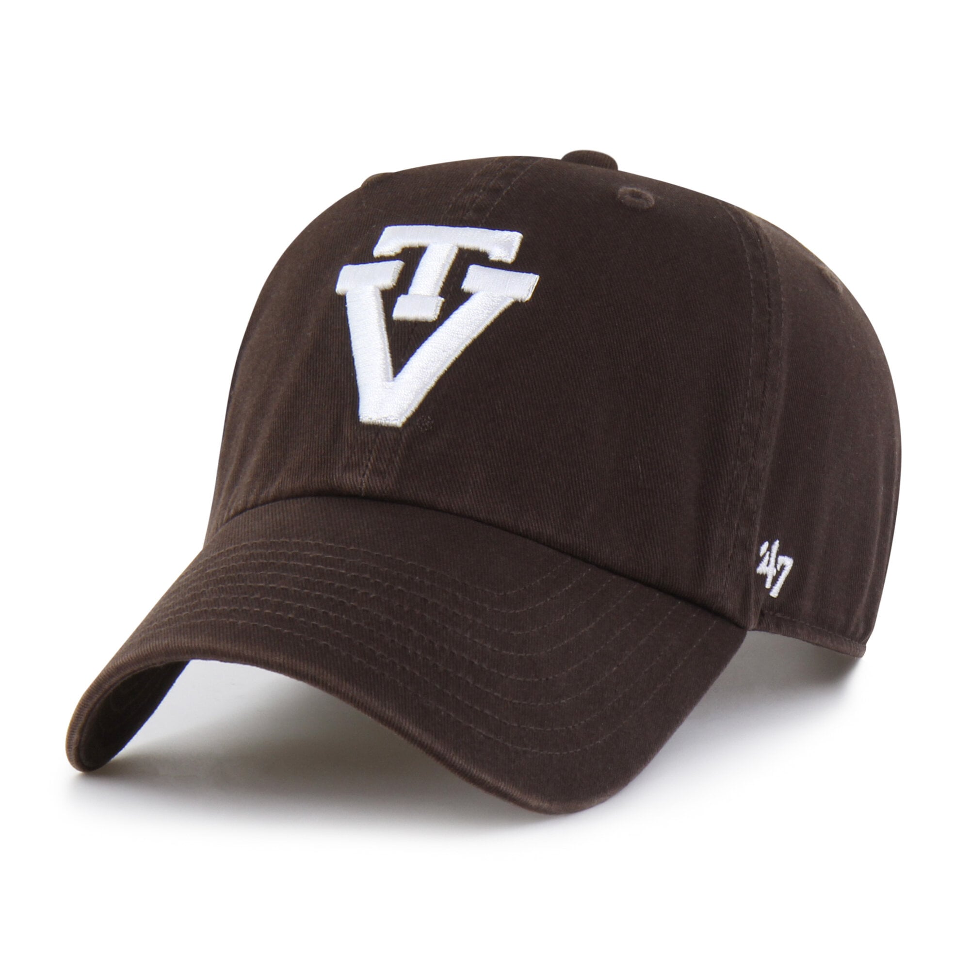 Men's '47  Brown Virginia Tech Hokies Vault Clean Up Adjustable Hat