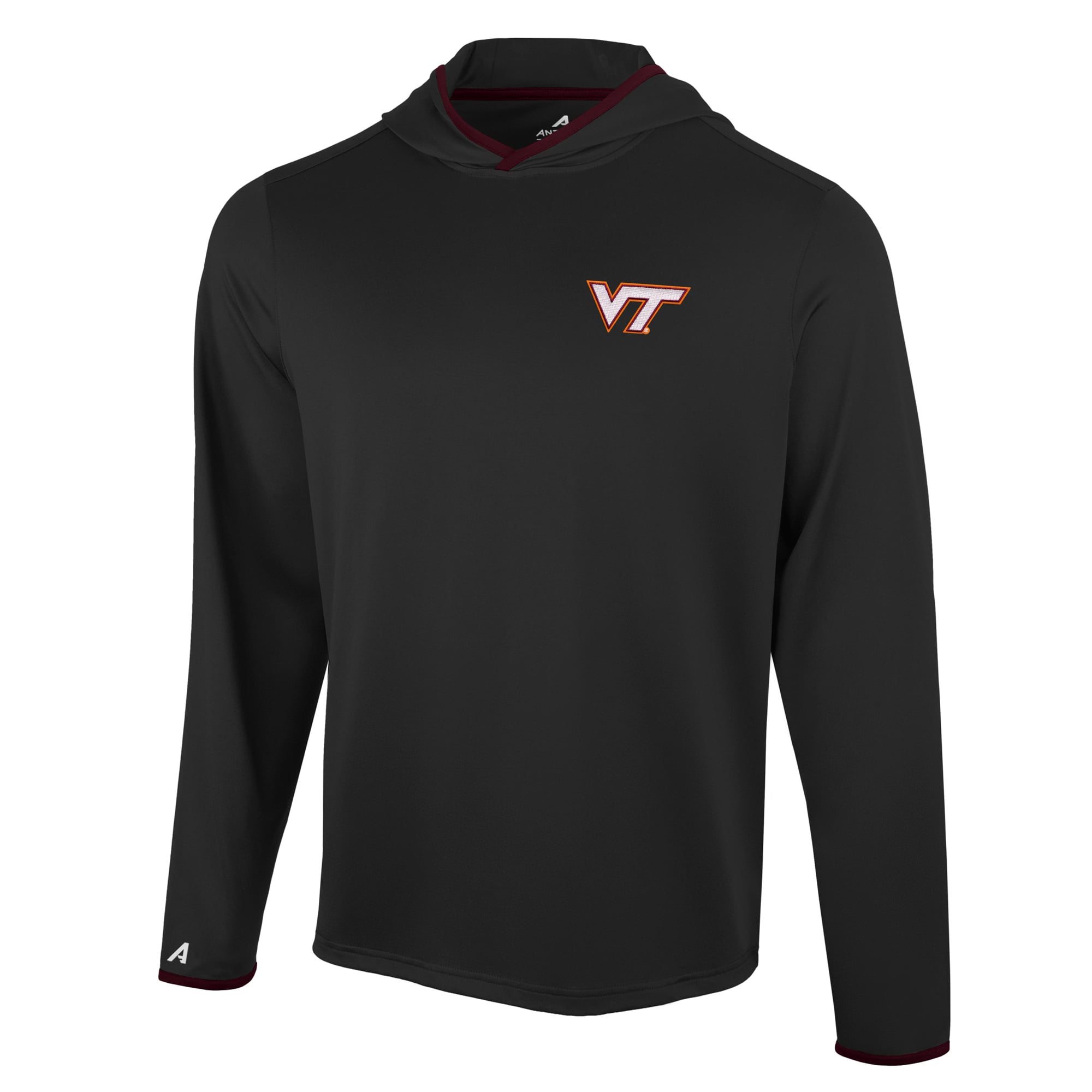 T-shirt à capuche manches longues Antigua Black Virginia Tech Hokies Brink Color Pop pour homme