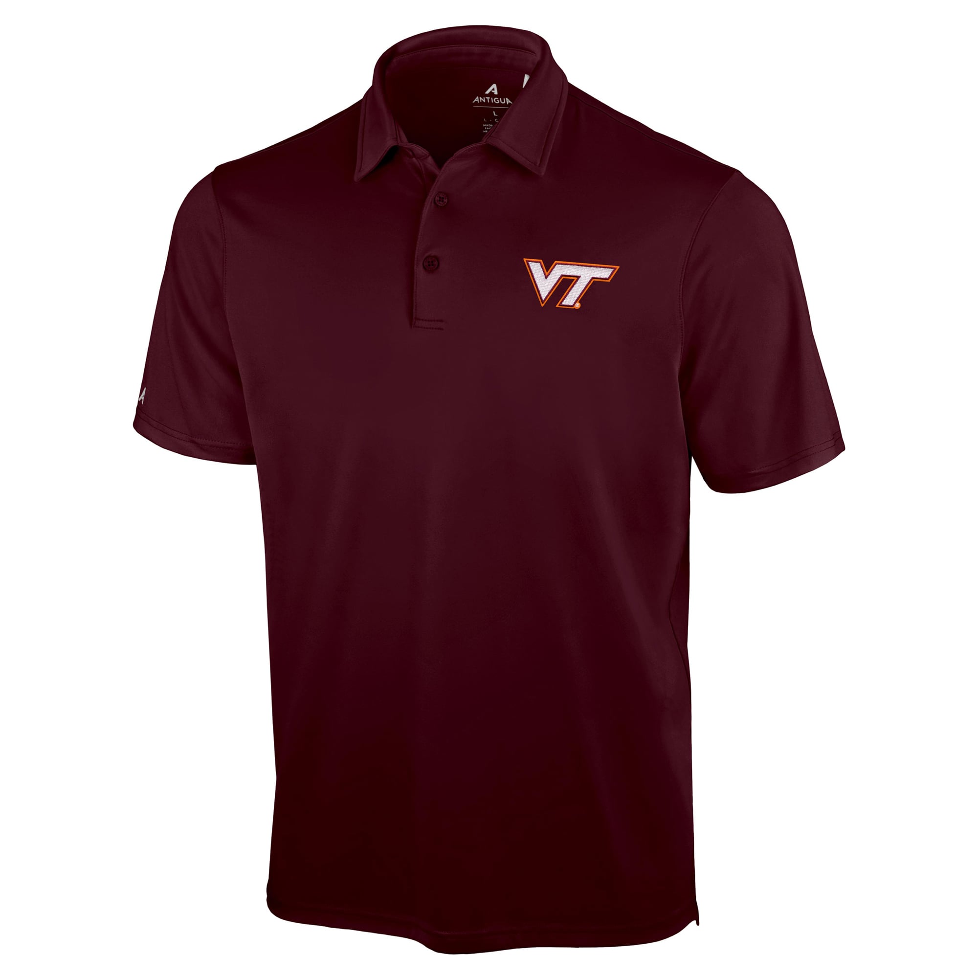 Polo Antigua bordeaux Virginia Tech Hokies Unshakeable Solid pour homme