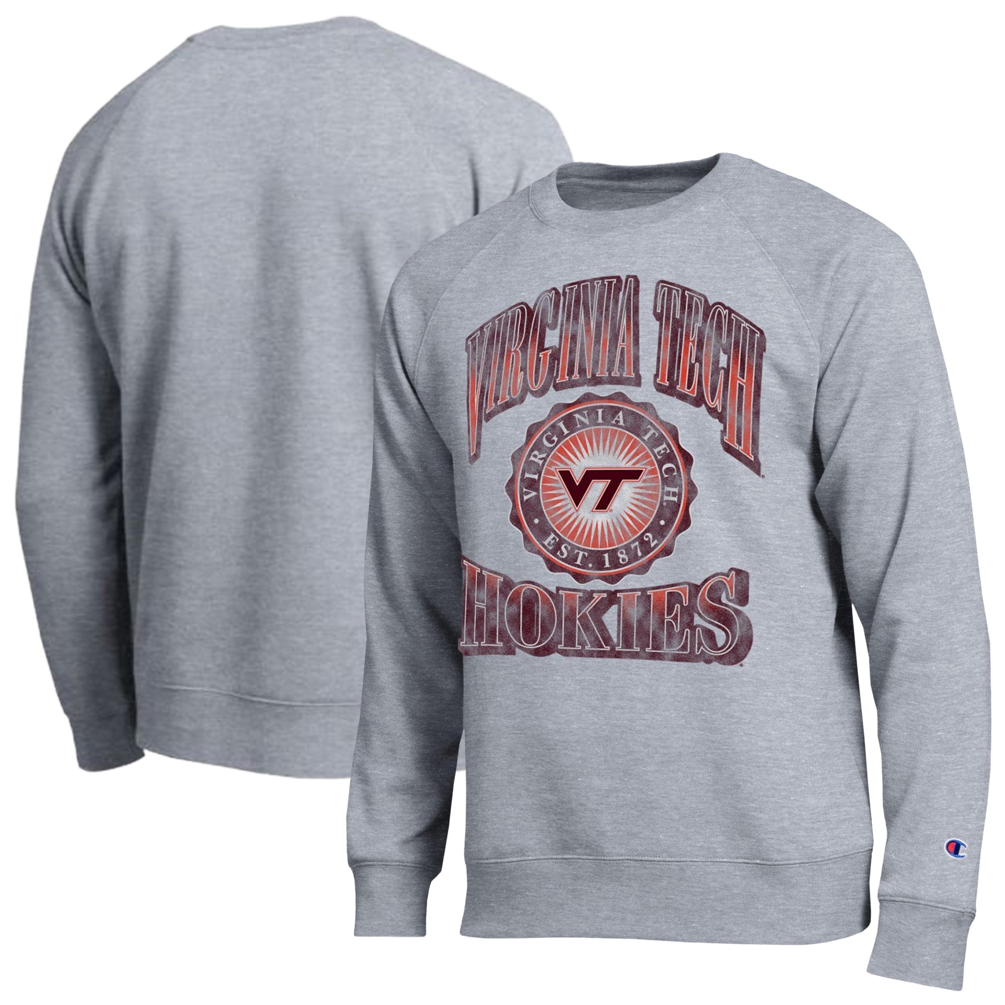 Sweat-shirt Champion pour homme, gris chiné, Virginia Tech Hokies All-Star