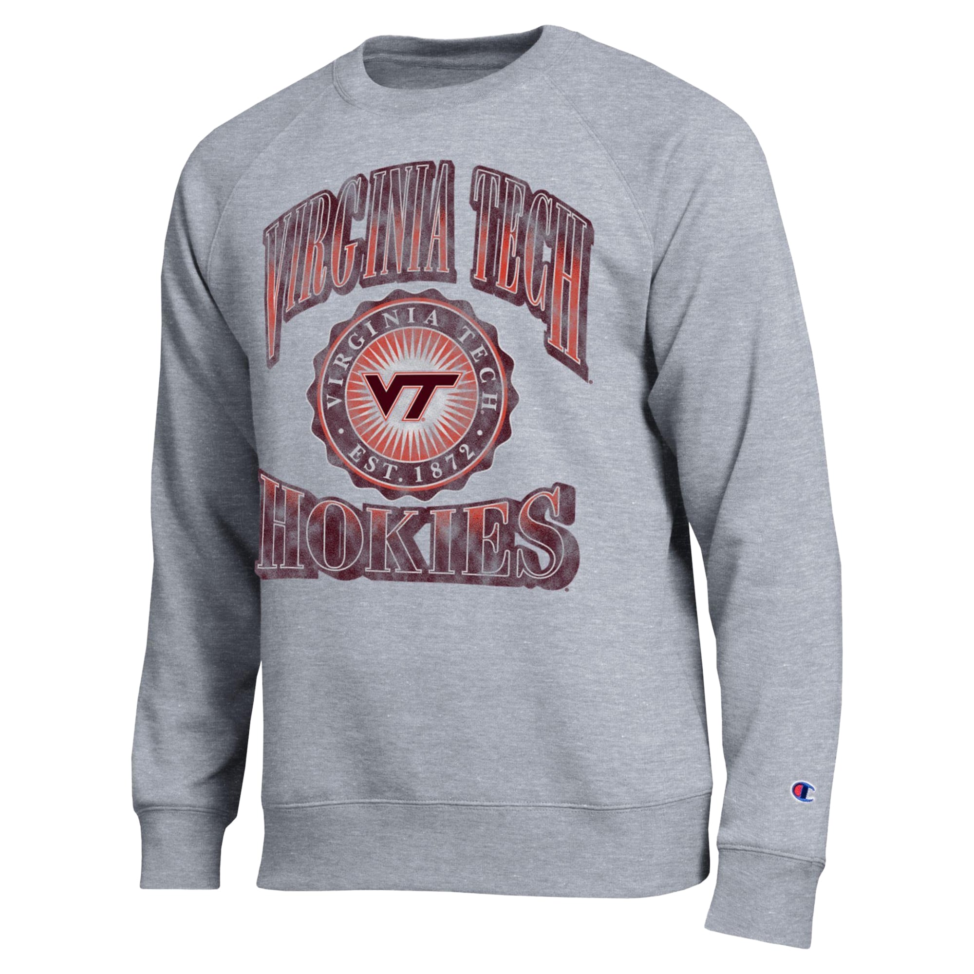 Sweat-shirt Champion pour homme, gris chiné, Virginia Tech Hokies All-Star