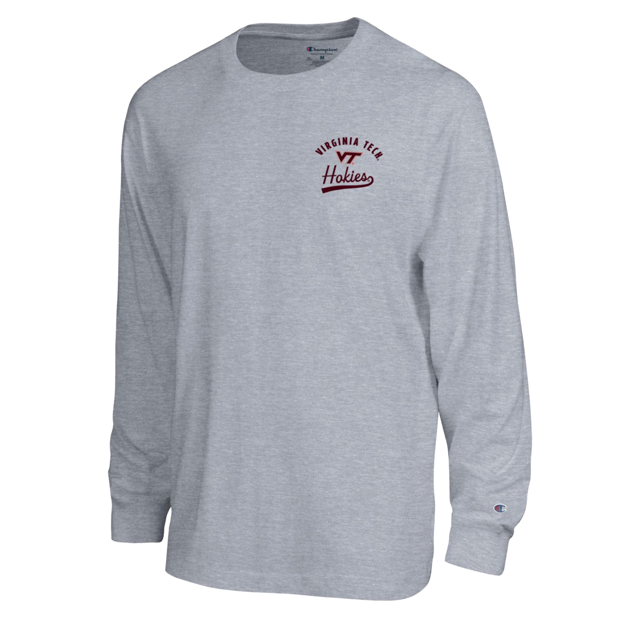 Men's Champion Heather Gray Virginia Tech Hokies Laminated All-Star Long Sleeve T-Shirt