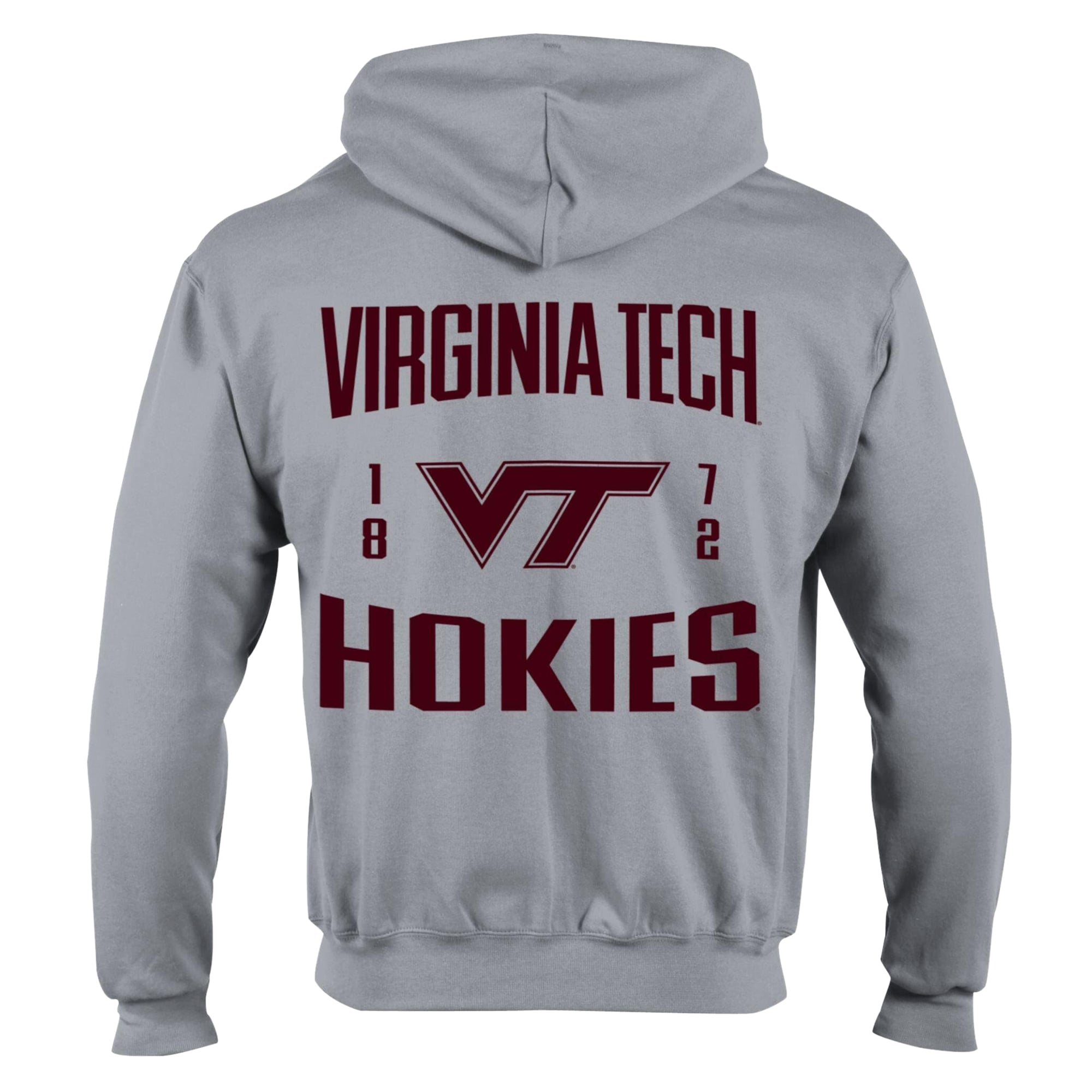 Men's Champion Heather Gray Virginia Tech Hokies Varsity Powerblend Full-Zip Fleece Hoodie