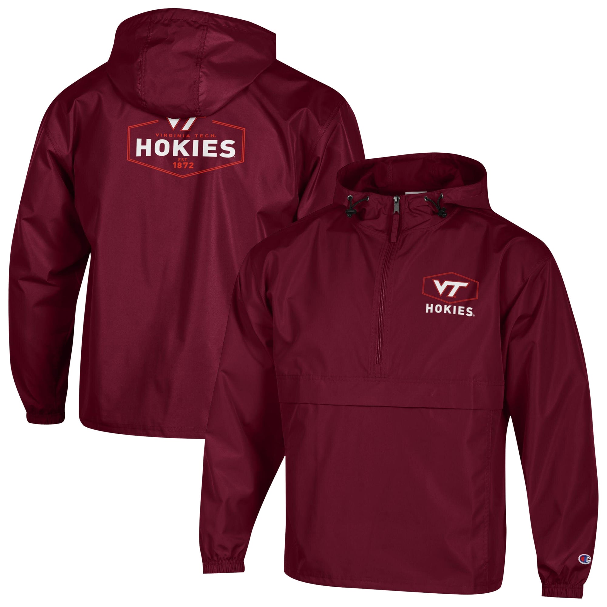 Men's Champion Maroon Virginia Tech Hokies Delay Packable Half-Zip Jacket