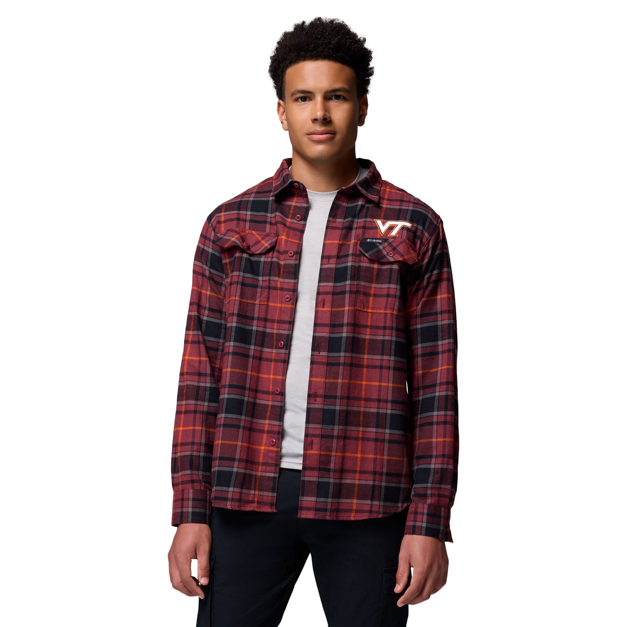 Chemise boutonnée à manches longues en flanelle Omni-Wick pour homme