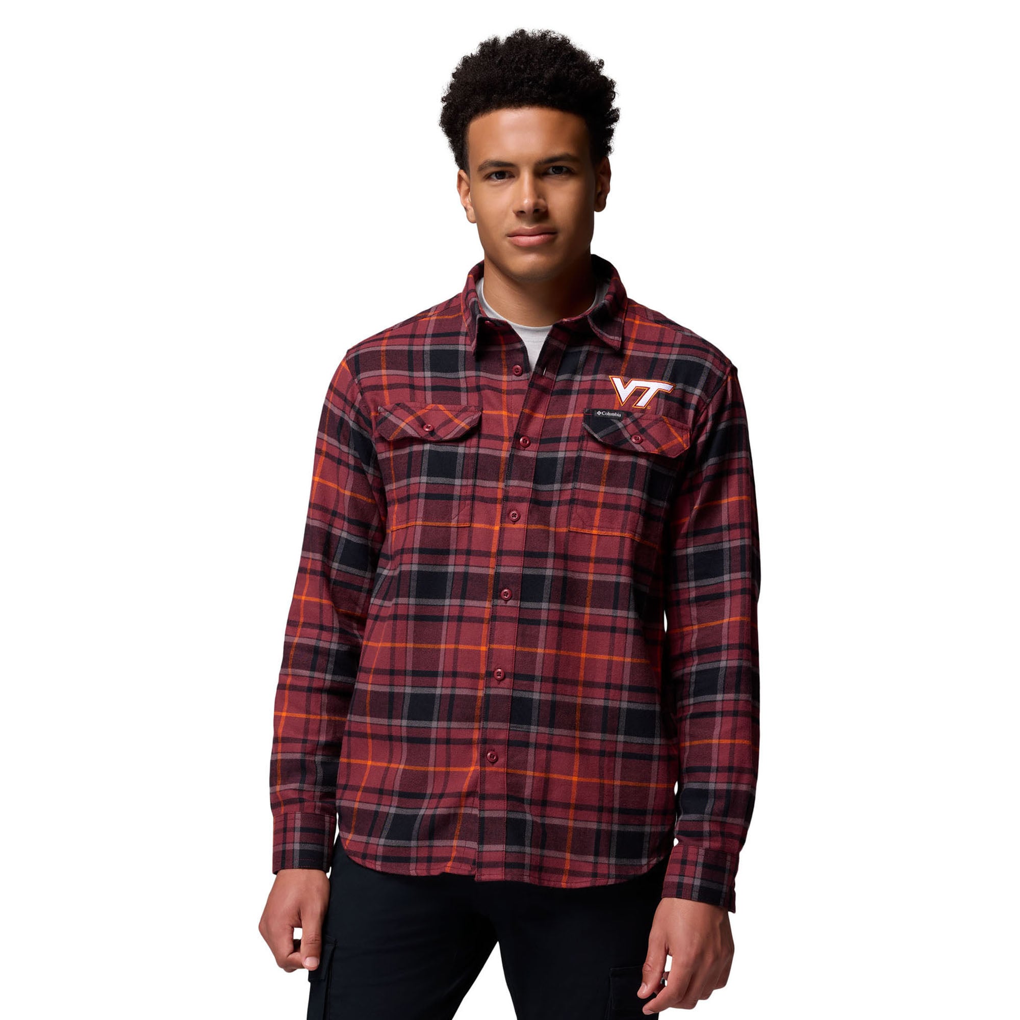 Chemise boutonnée à manches longues en flanelle Omni-Wick pour homme
