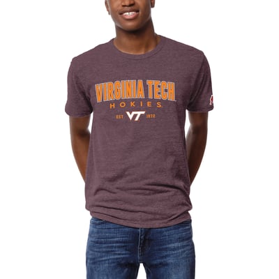 Virginia Tech Hokies League Collegiate Wear  Victory Falls Tri-Blend T-Shirt - Heather Maroon