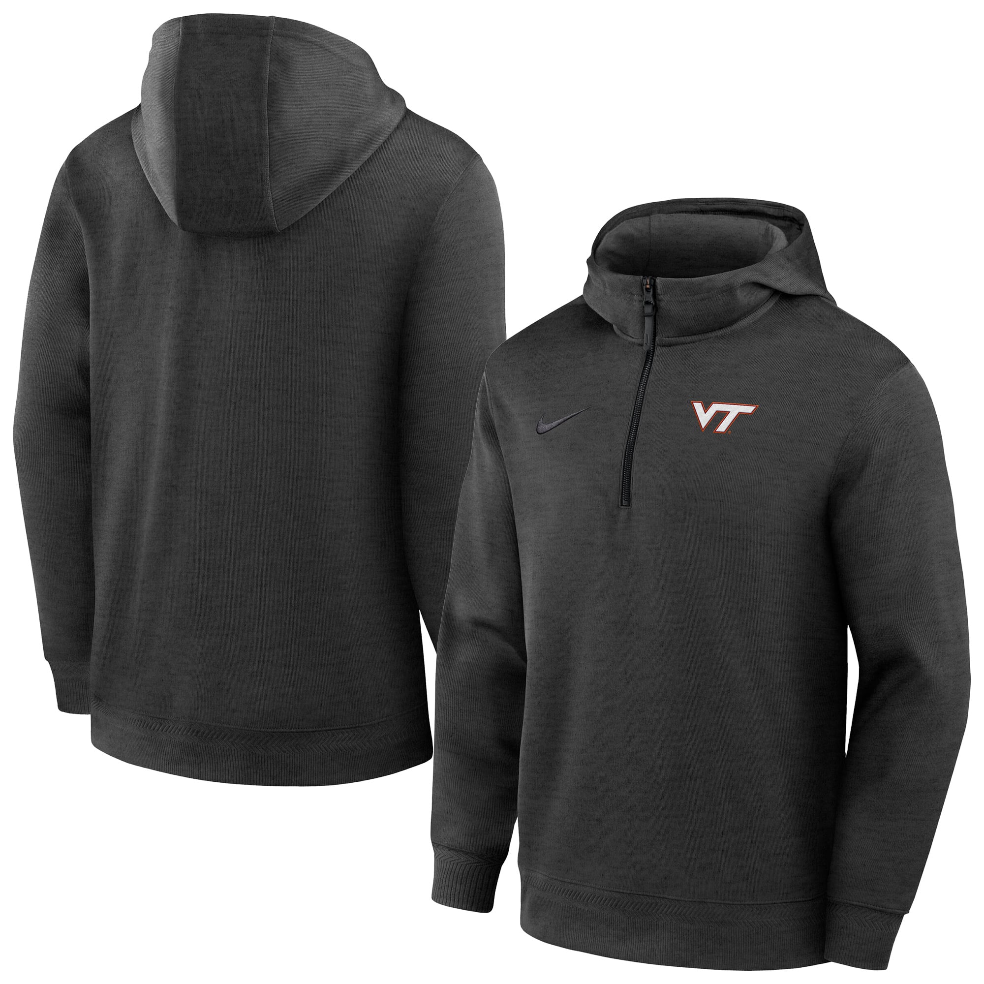 Men's Nike Black Virginia Tech Hokies Coaches Dri-FIT Half-Zip Hoodie
