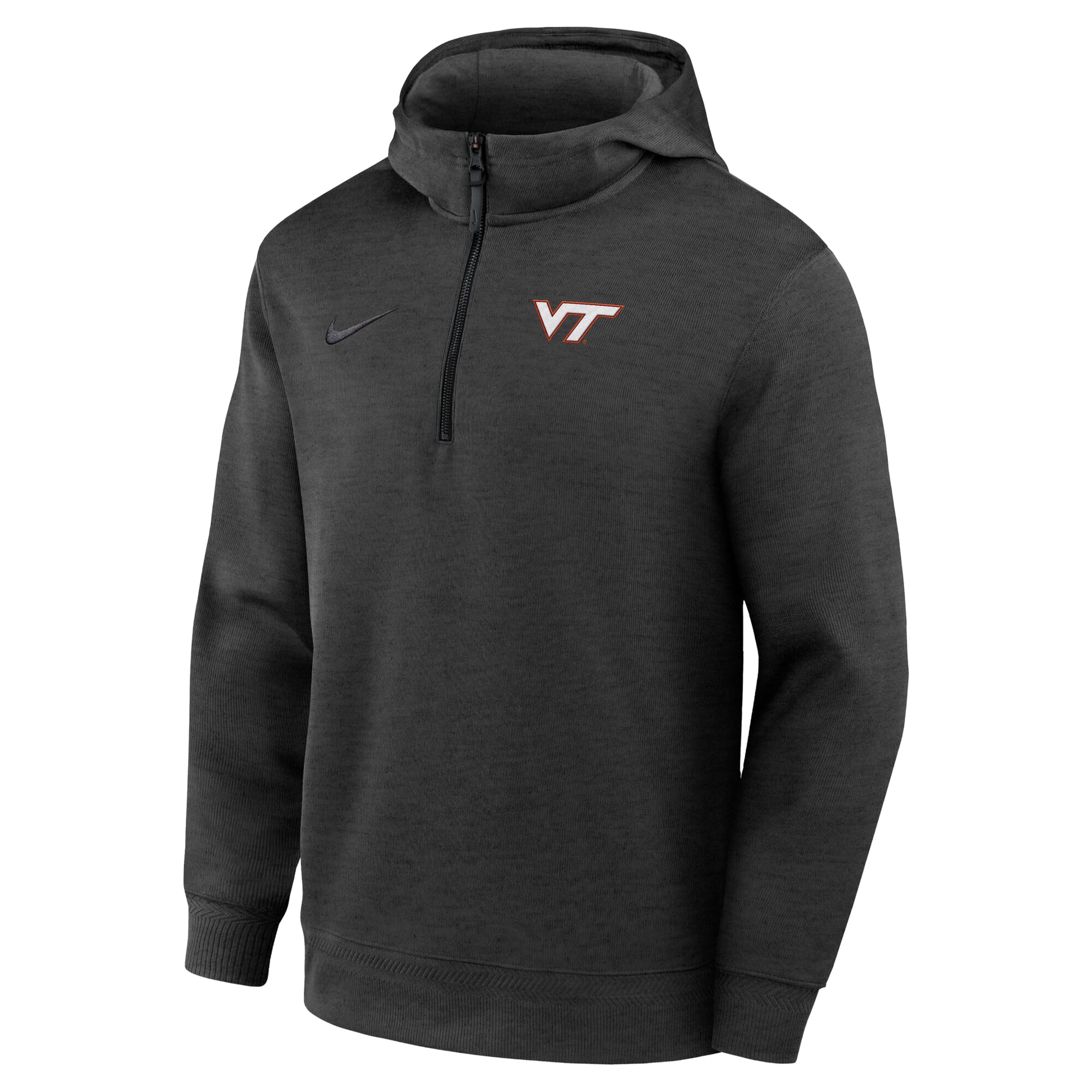 Men's Nike Black Virginia Tech Hokies Coaches Dri-FIT Half-Zip Hoodie