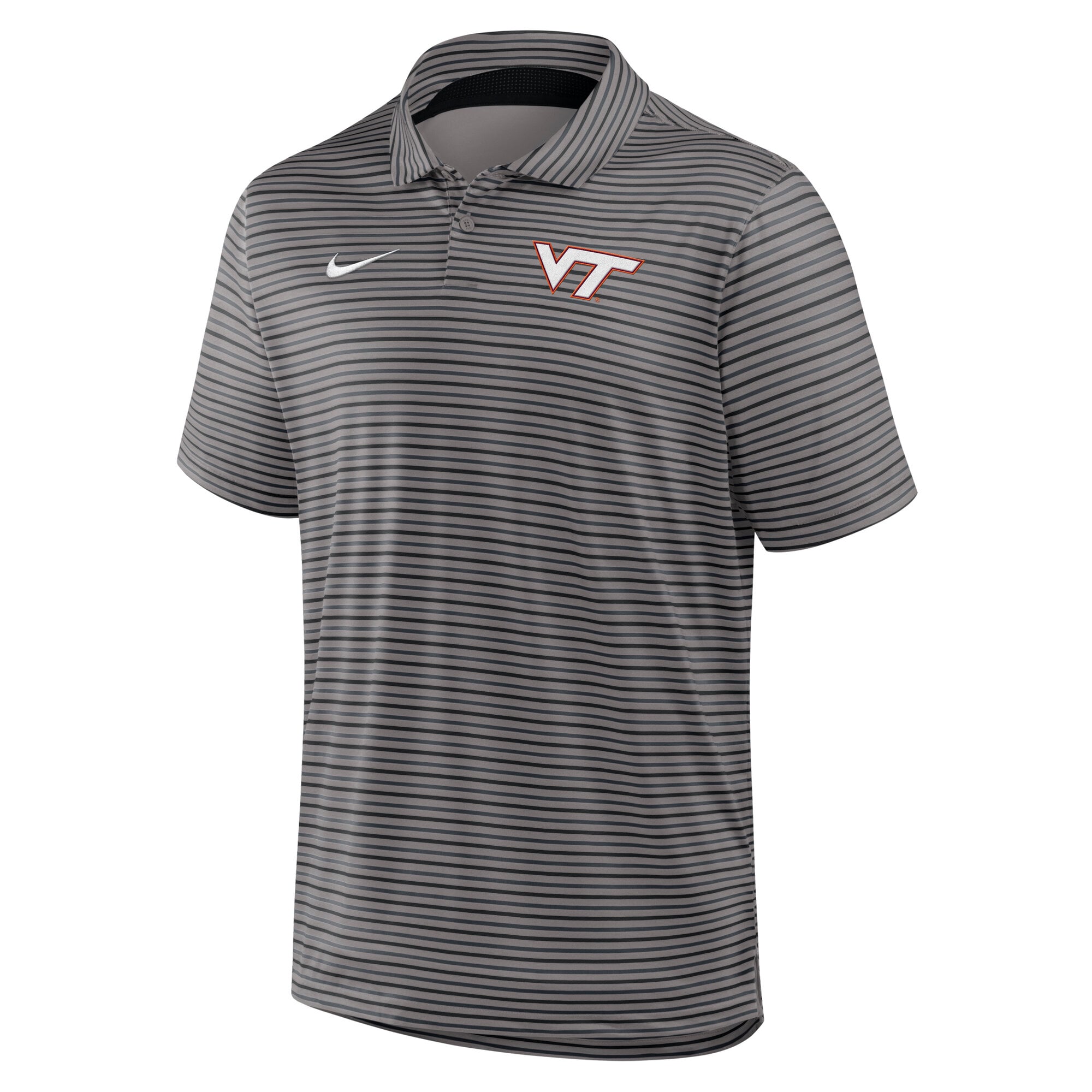 Polo Nike noir Virginia Tech Hokies Dri-FIT Tour Stripe pour homme