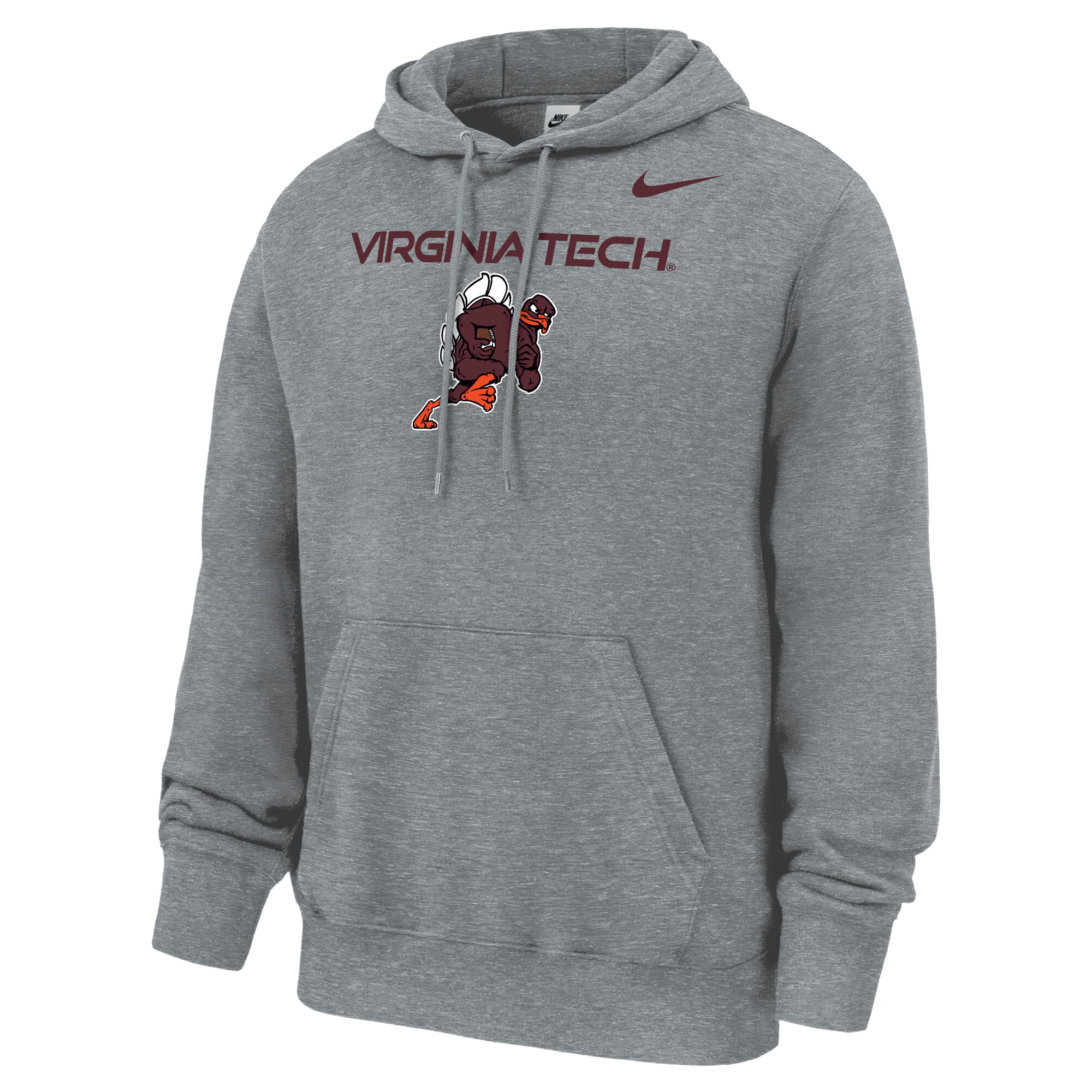 Sweat à capuche en polaire Nike gris Virginia Tech Hokies Rushing Hokie Club pour homme