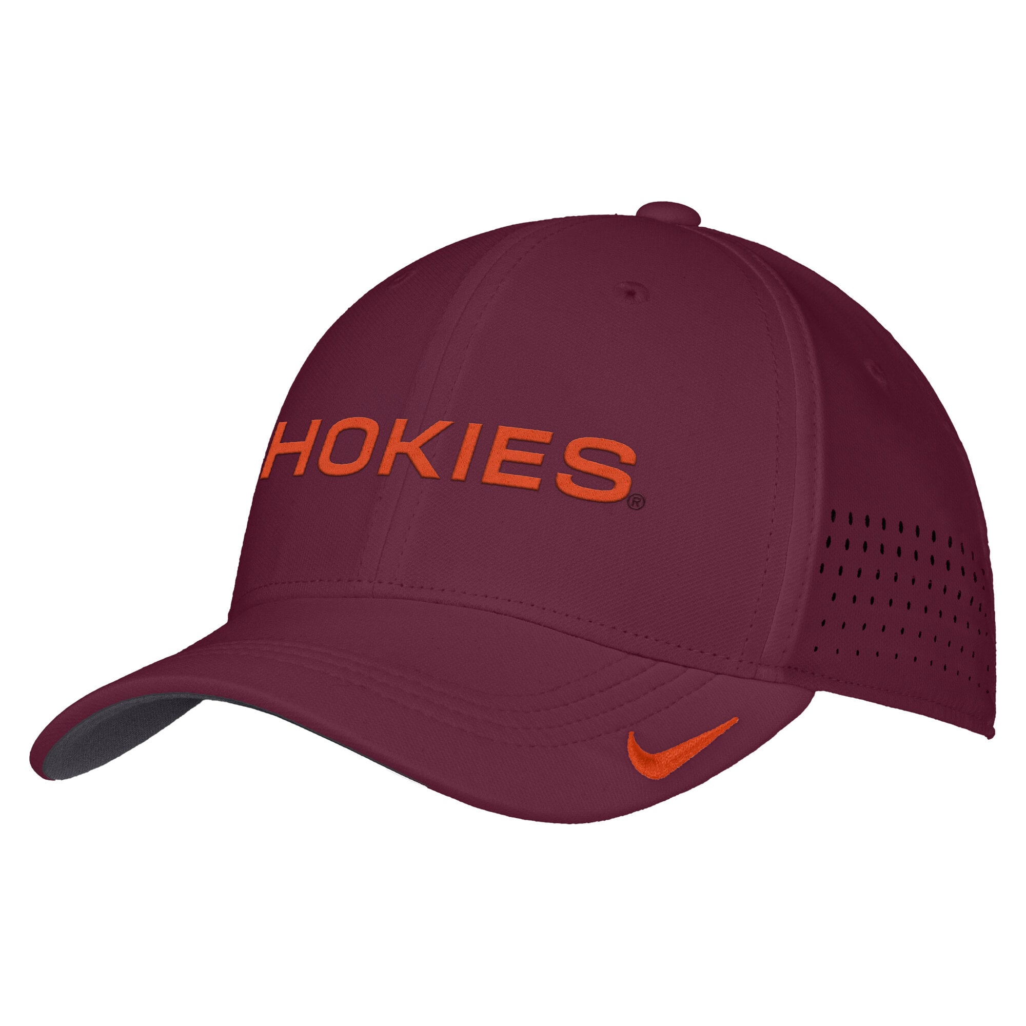 Men's Nike Maroon Virginia Tech Hokies 2026 On-Field AeroBill SwooshFlex Dri-FIT Hat