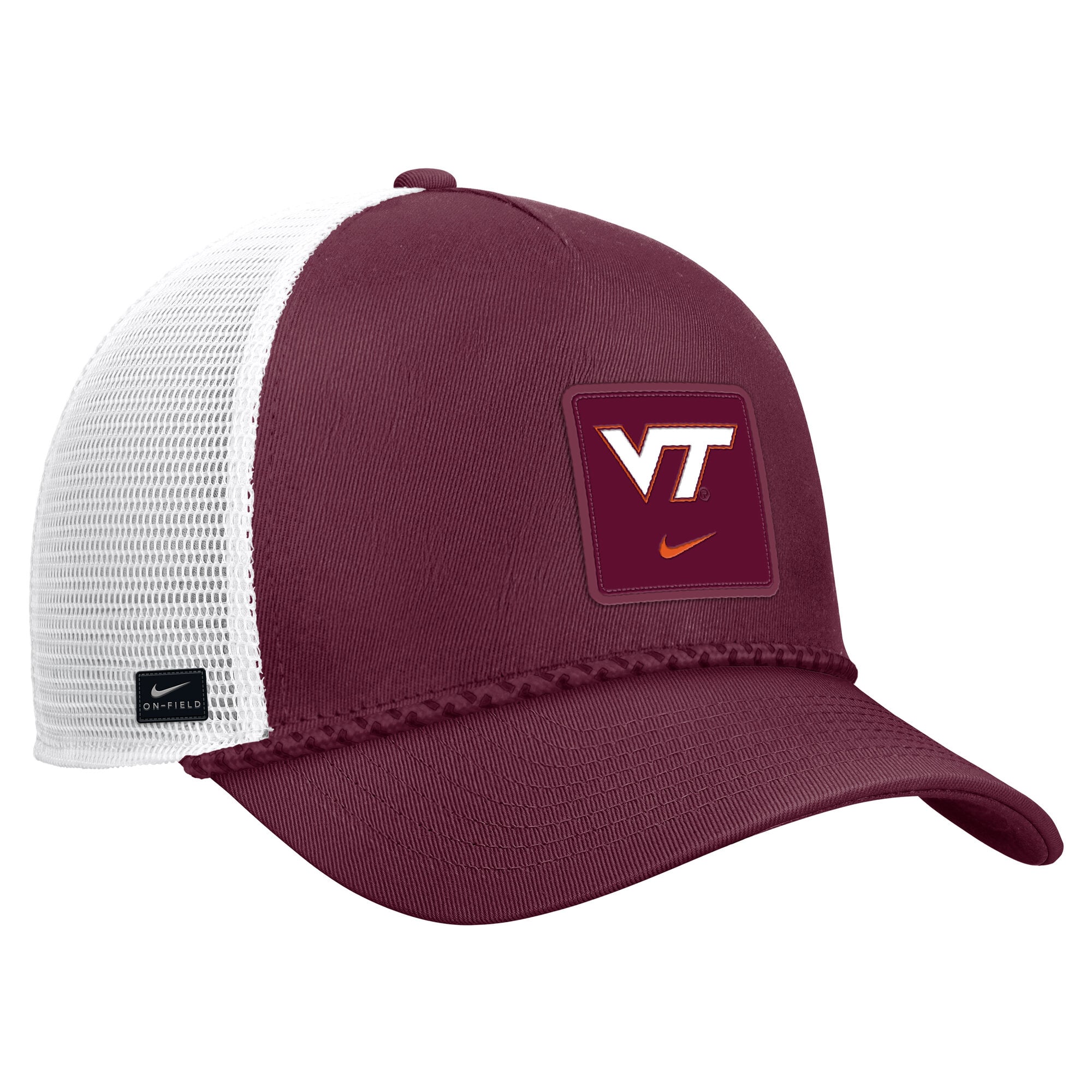 Men's Nike Maroon Virginia Tech Hokies 2026 On-Field Rope Adjustable Trucker Hat