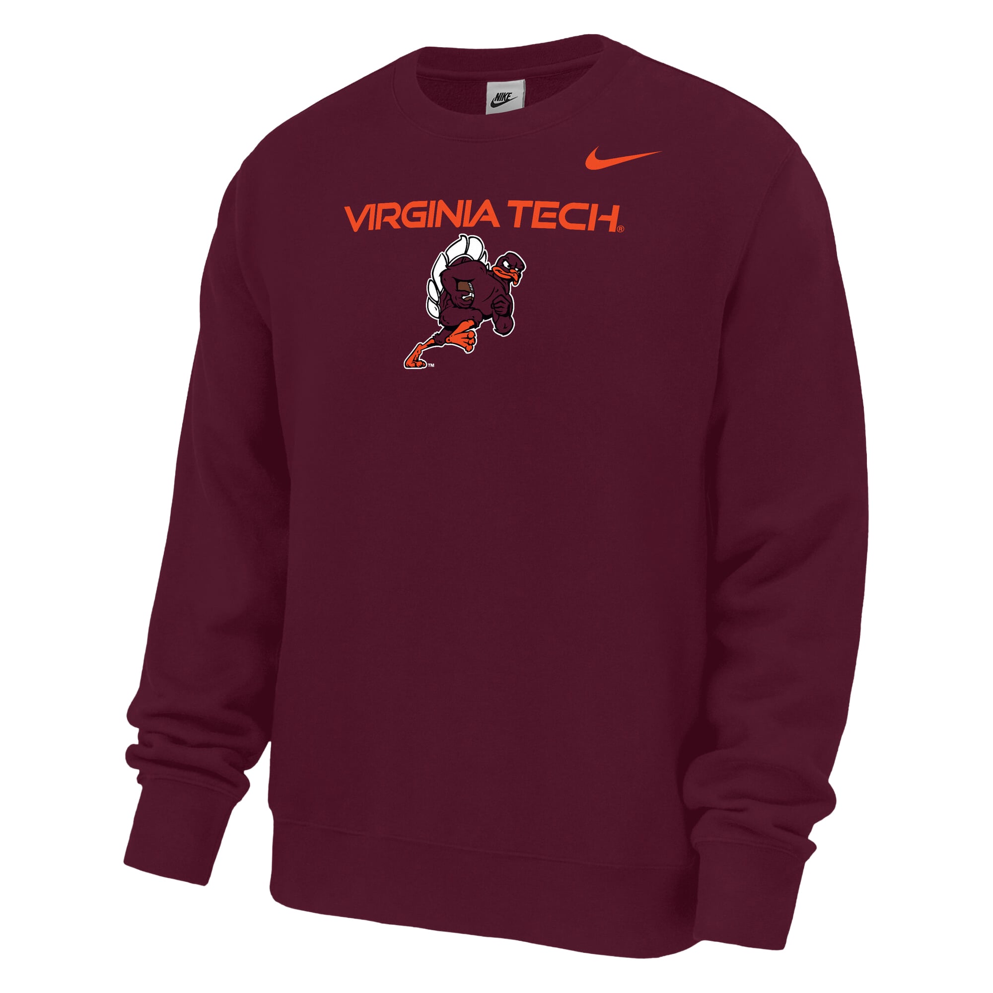 Sweat-shirt polaire Nike bordeaux Virginia Tech Hokies Rushing Hokie Club pour homme