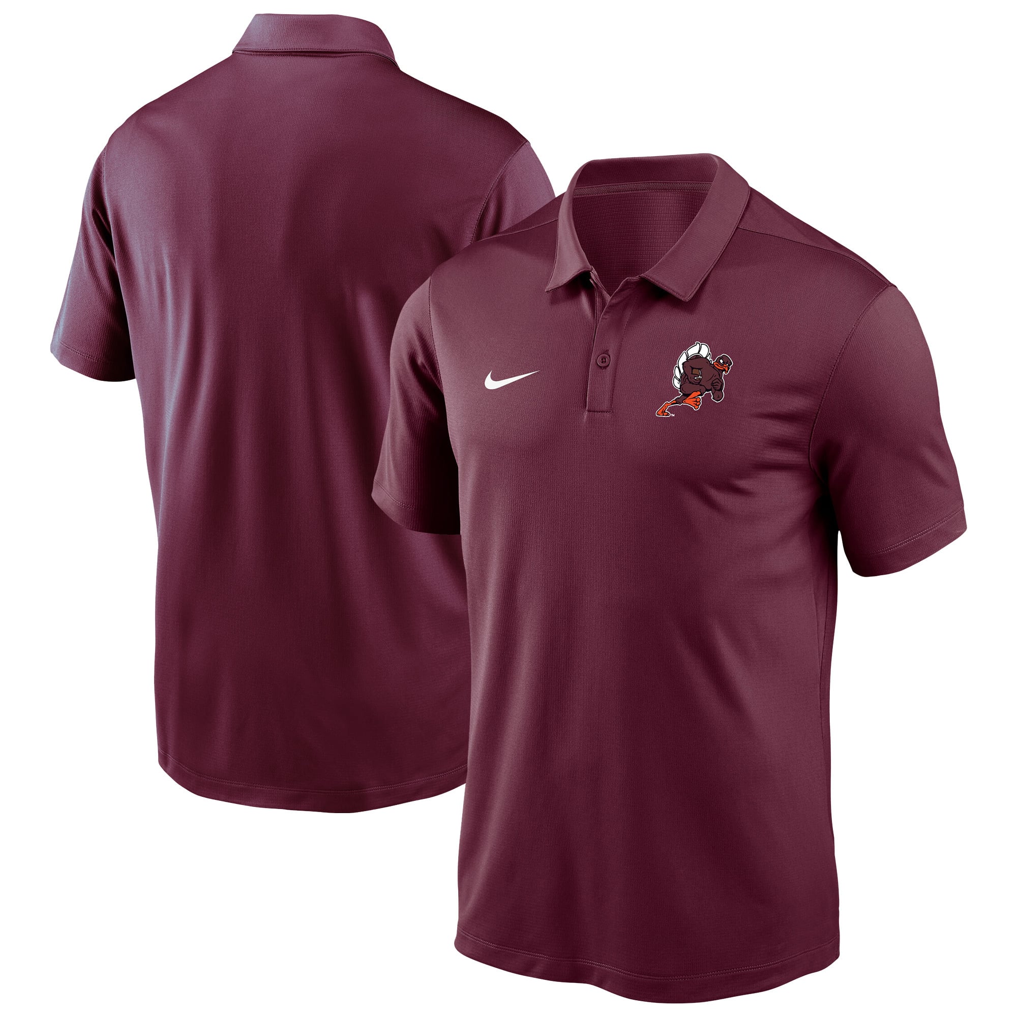 Men's Nike Maroon Virginia Tech Hokies Rushing Hokie Dri-FIT Victory Polo