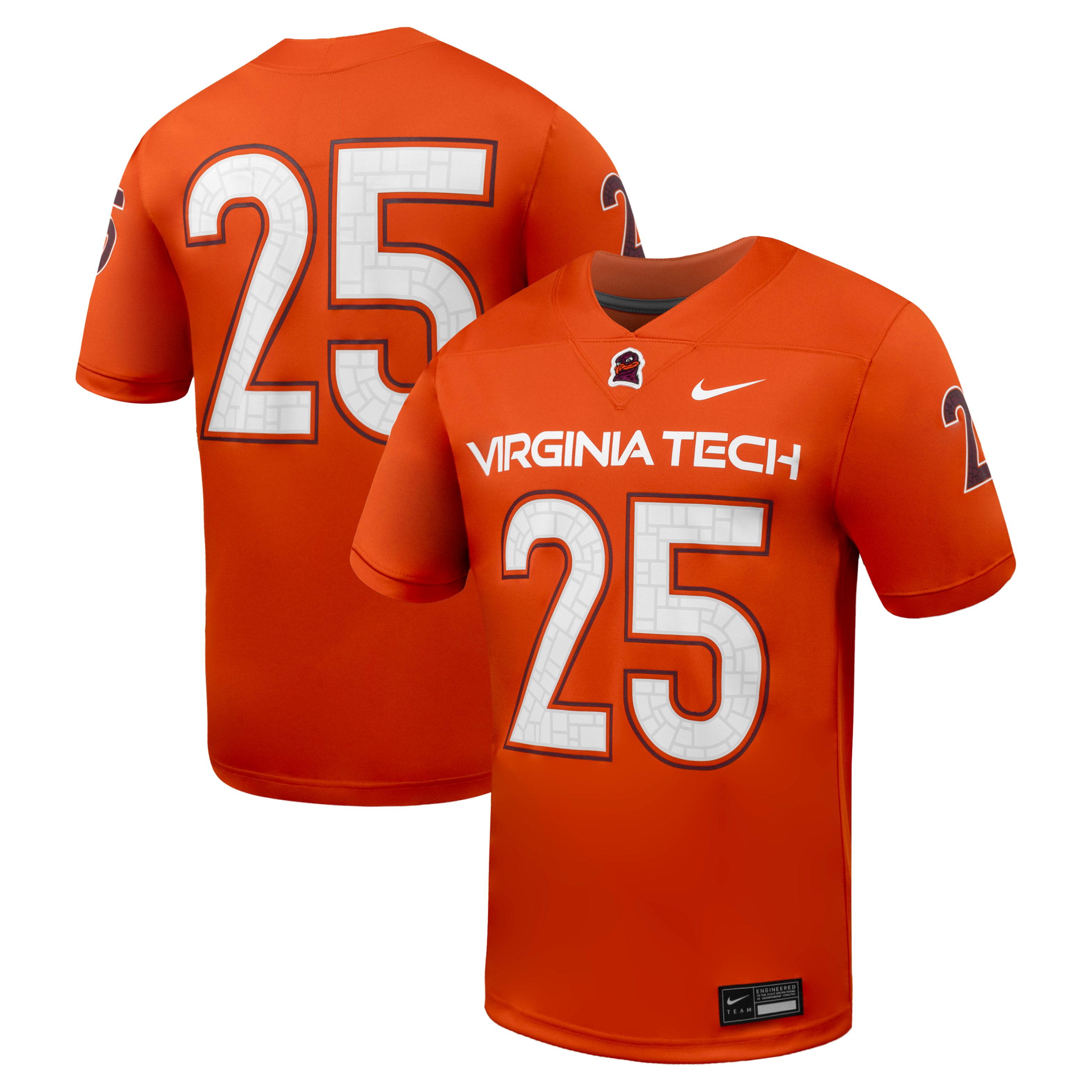 Maillot de football réplique Nike orange Virginia Tech Hokies pour homme
