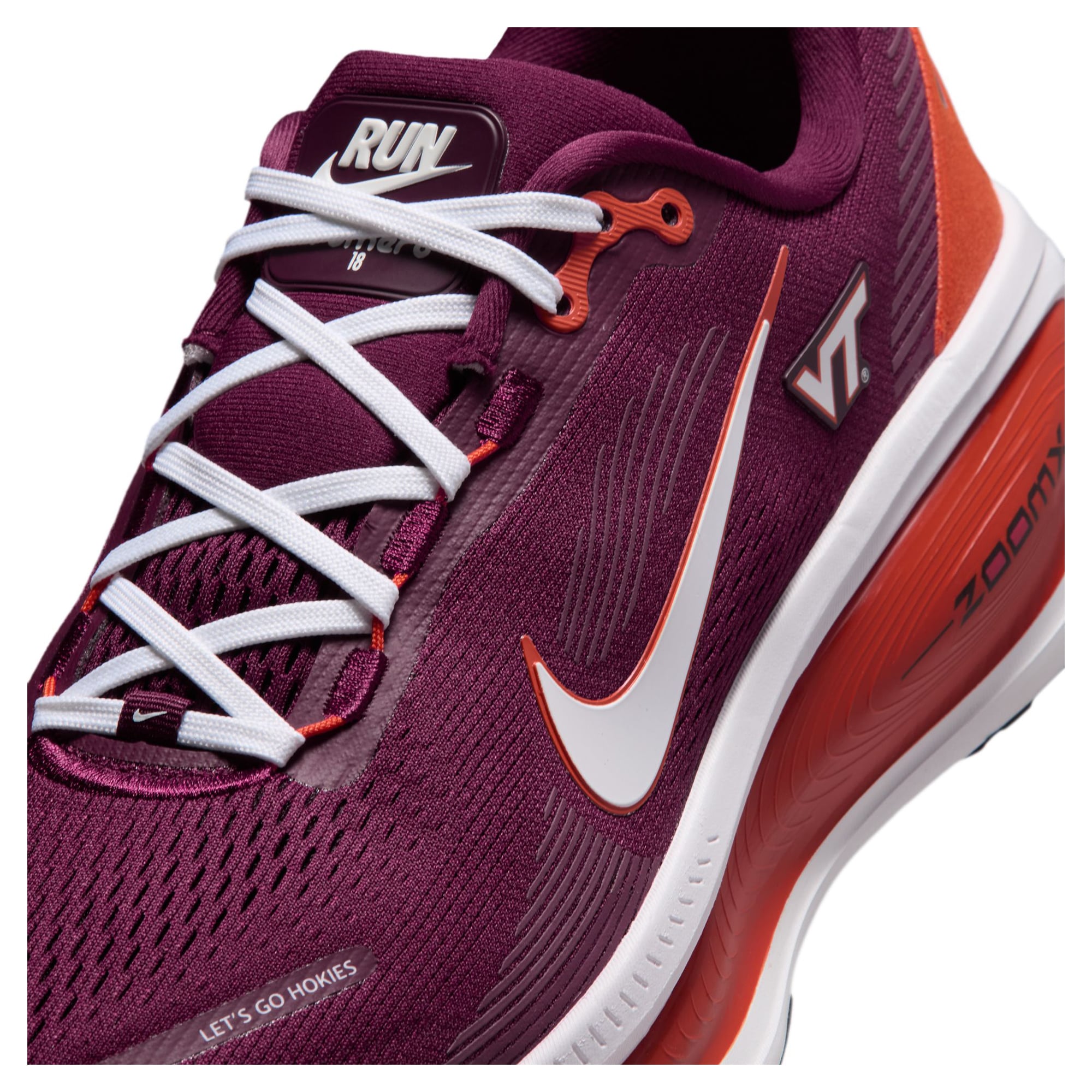 Men's Nike Virginia Tech Hokies Vomero 18 Running Shoes