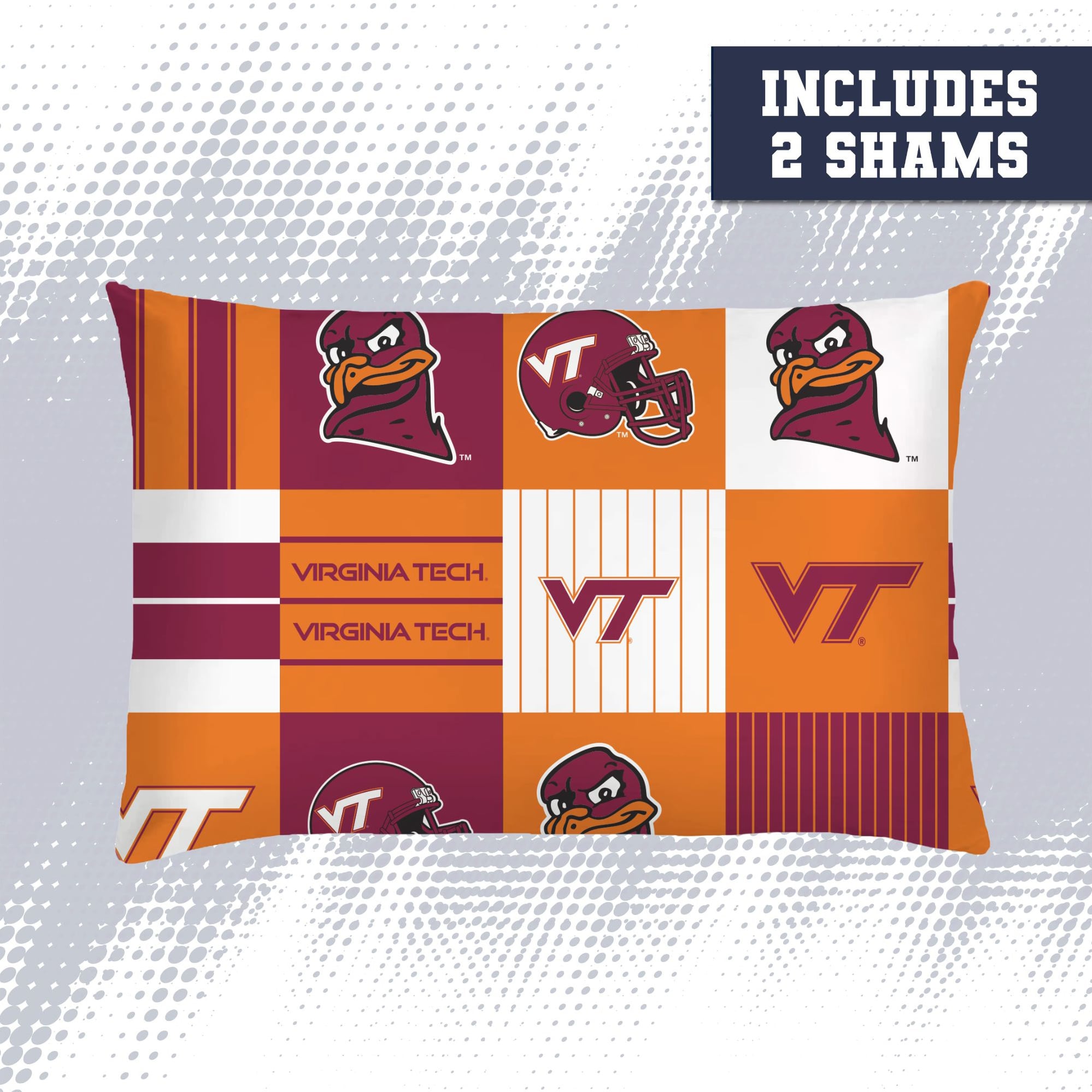Pegasus Virginia Tech Hokies Patchwork Plaid Three-Piece Full/Queen Bed in a Bag Set