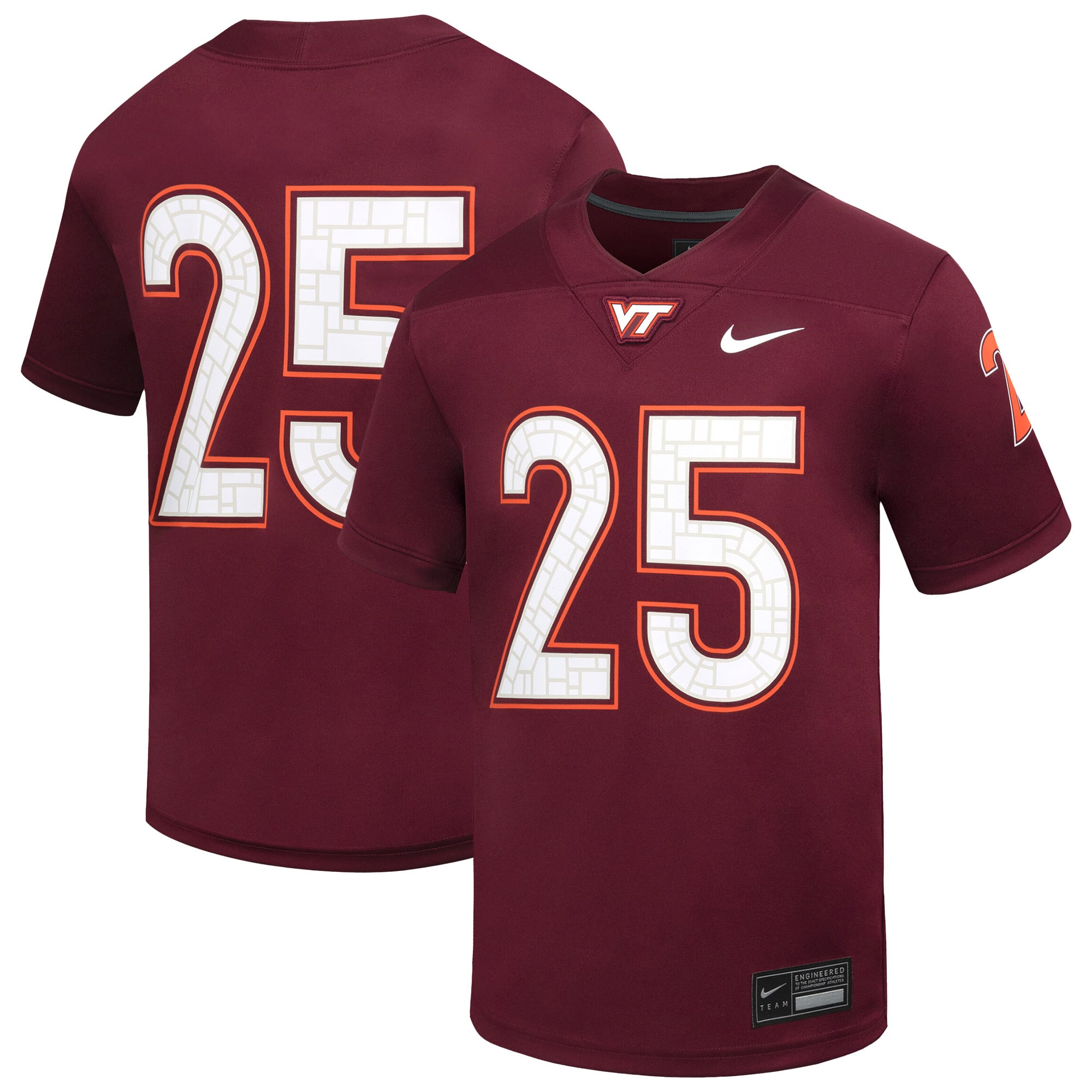 Maillot de football réplique Nike bordeaux Virginia Tech Hokies pour enfants d'âge préscolaire