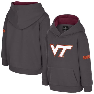  Virginia Tech Hokies Colosseum Toddler Big Logo Fleece Pullover Hoodie - Charcoal
