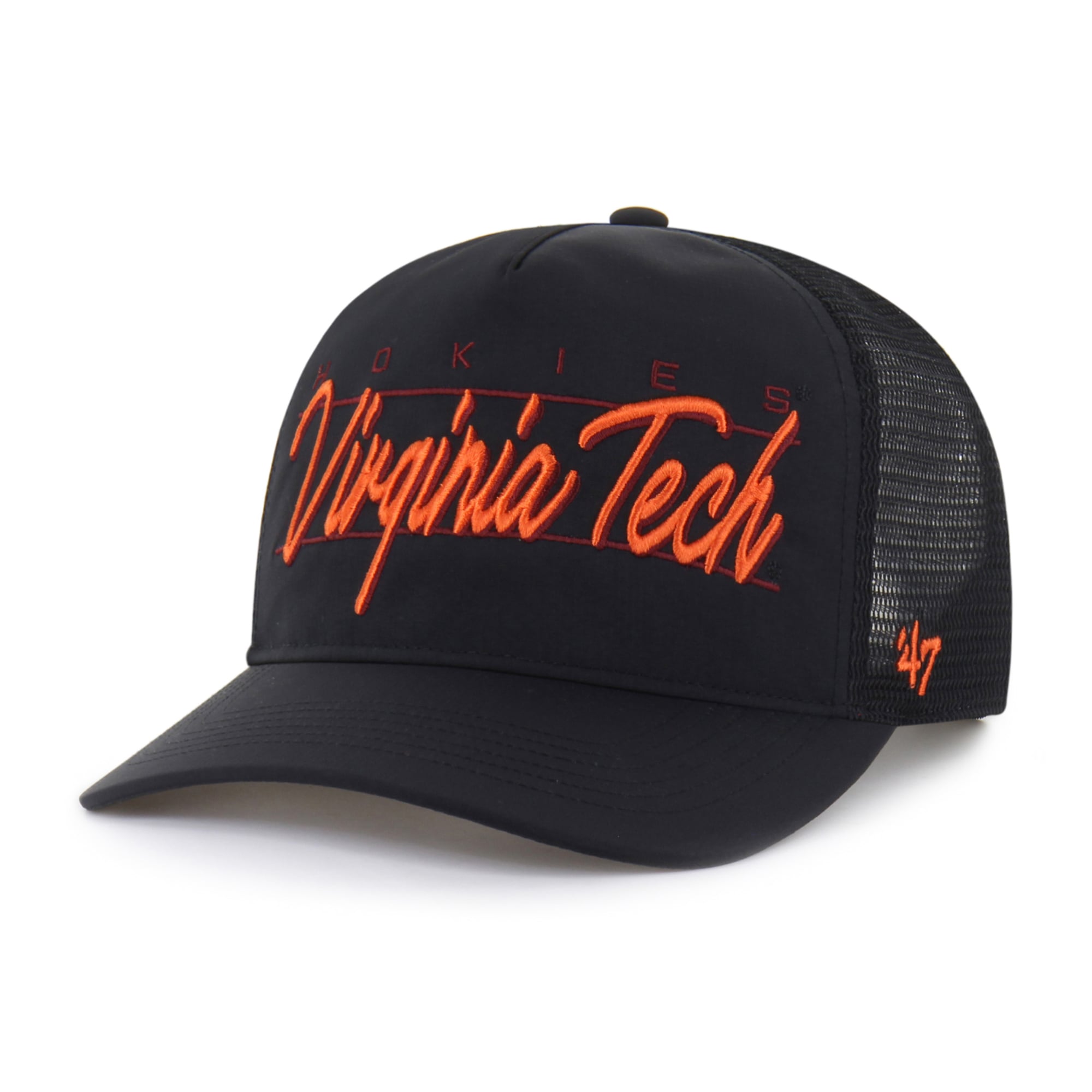 Unisex '47 Black Virginia Tech Hokies brrr° Condor Mesh Hitch Adjustable Hat