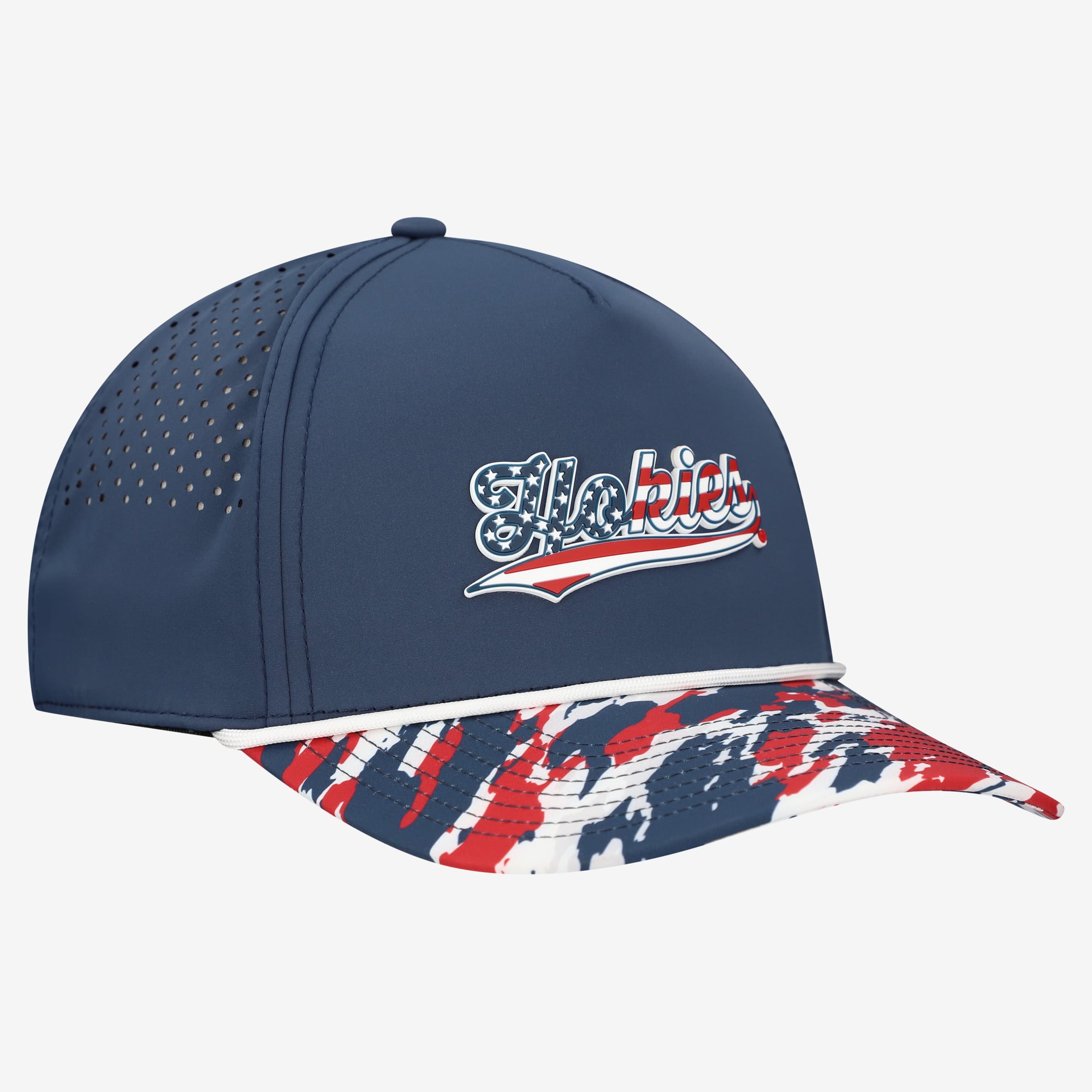 Casquette unisexe à cordon ajustable, bleu marine, Virginia Tech Hokies, étoiles et rayures