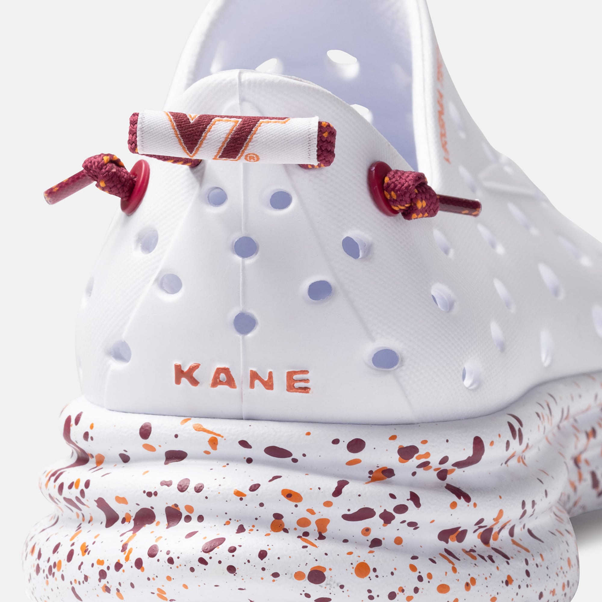Chaussures unisexes Kane Footwear blanches Virginia Tech Hokies mouchetées