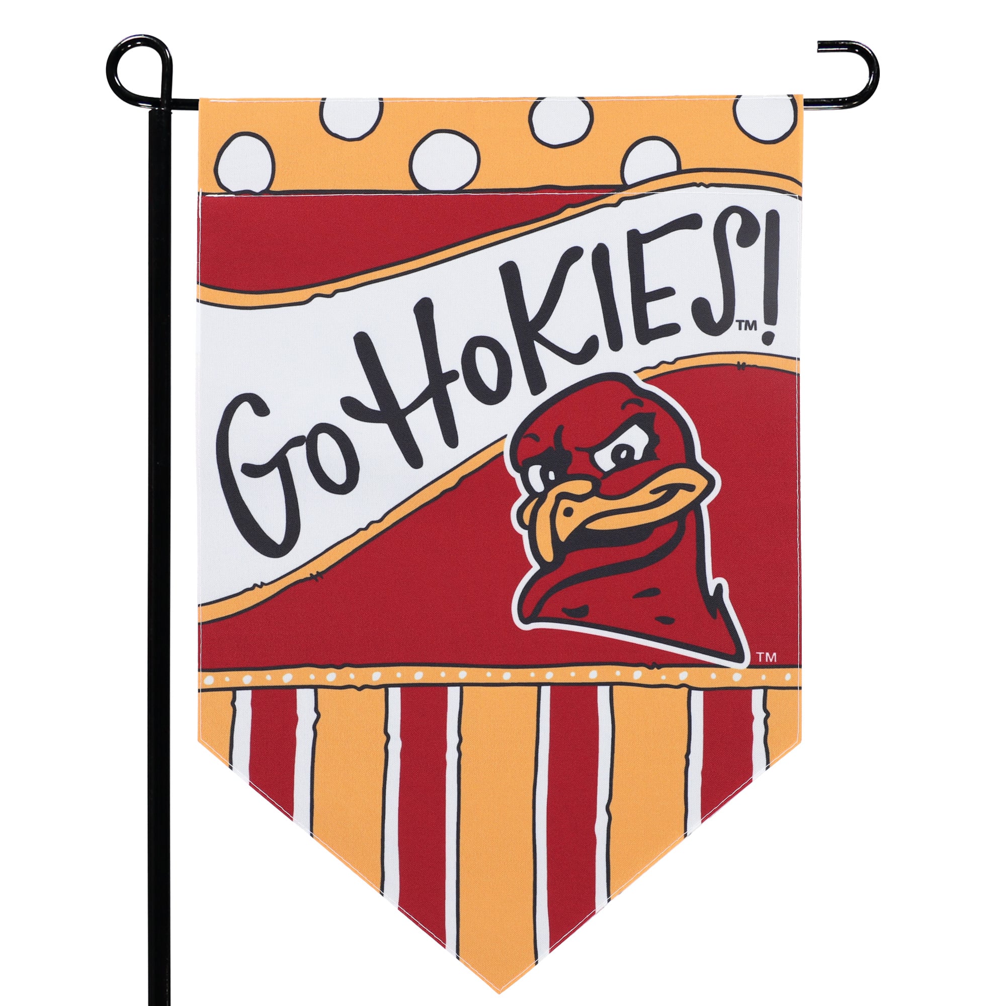 Drapeau double face Virginia Tech Hokies 12'' x 18'' à pois et rayures