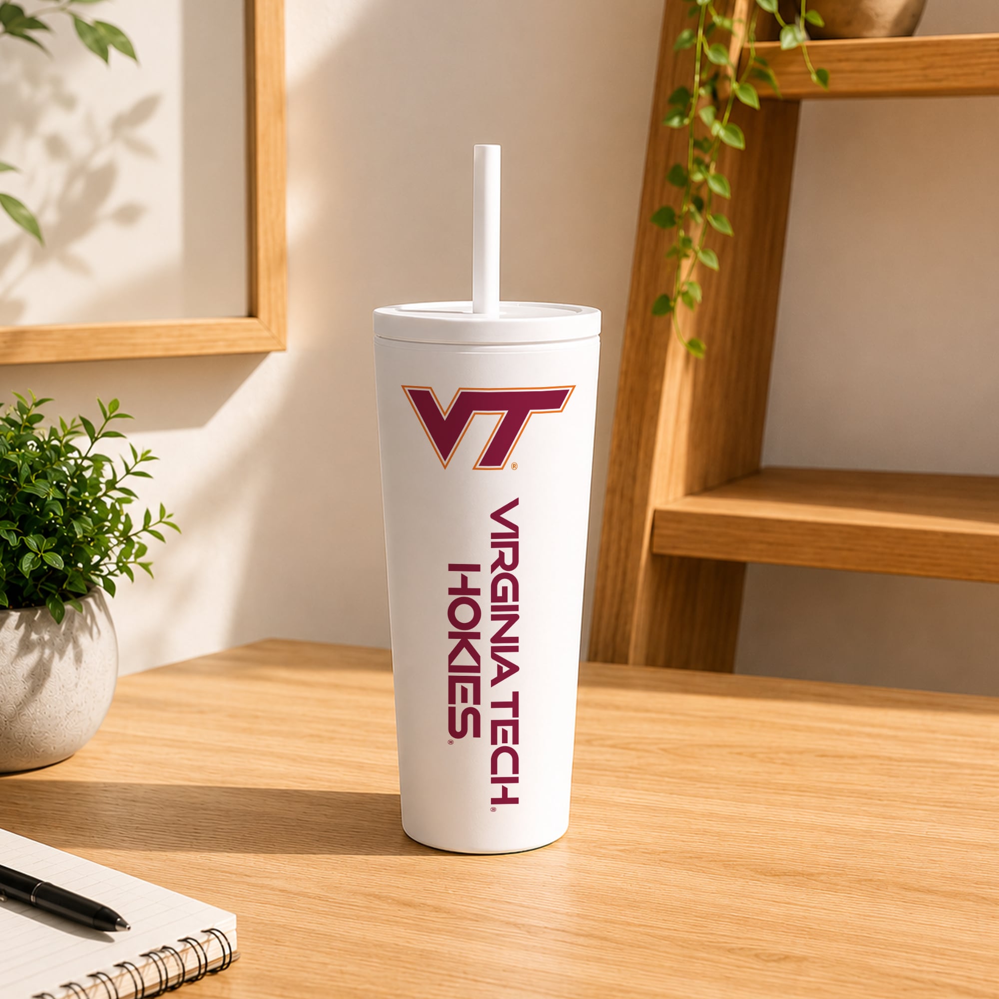 Gobelet isotherme à paille anti-fuite Virginia Tech Hokies de 710 ml (24 oz)