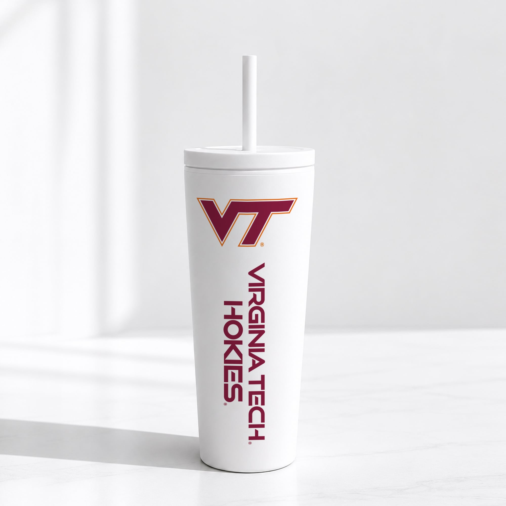Gobelet isotherme à paille anti-fuite Virginia Tech Hokies de 710 ml (24 oz)