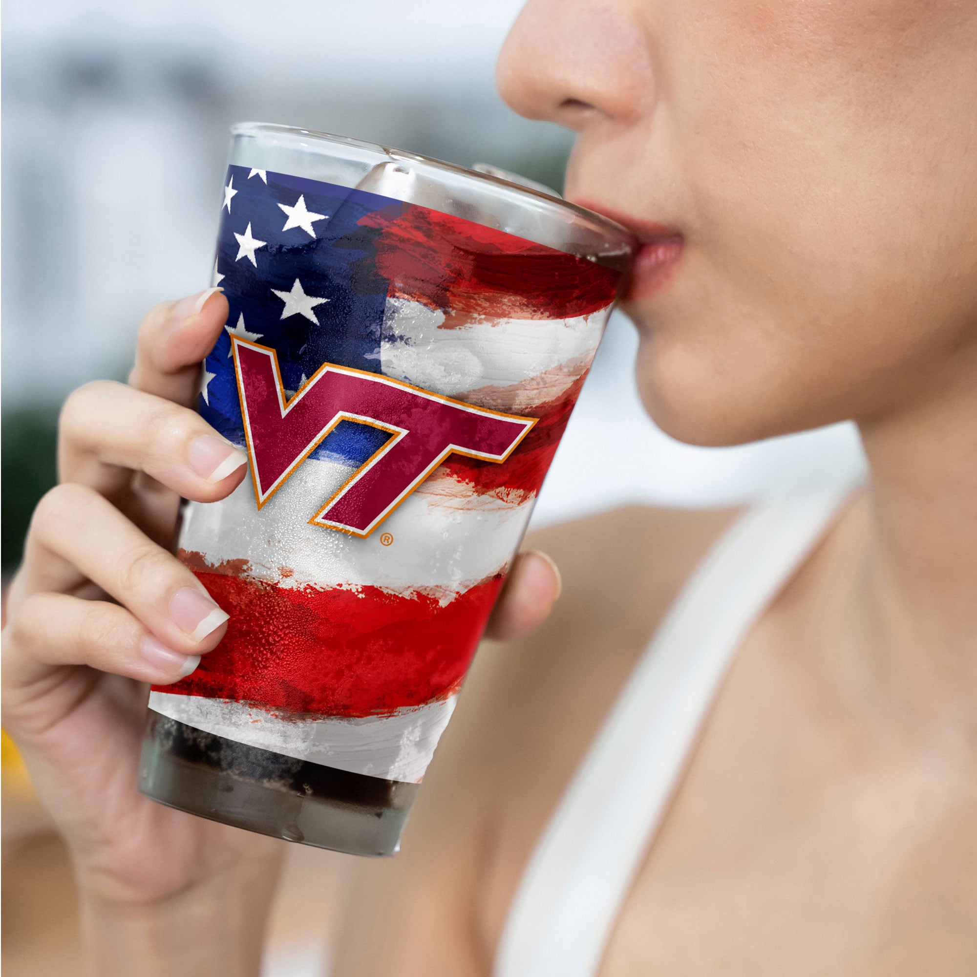 Virginia Tech Hokies Two-Pack 16oz. Americana Pint Glass Set