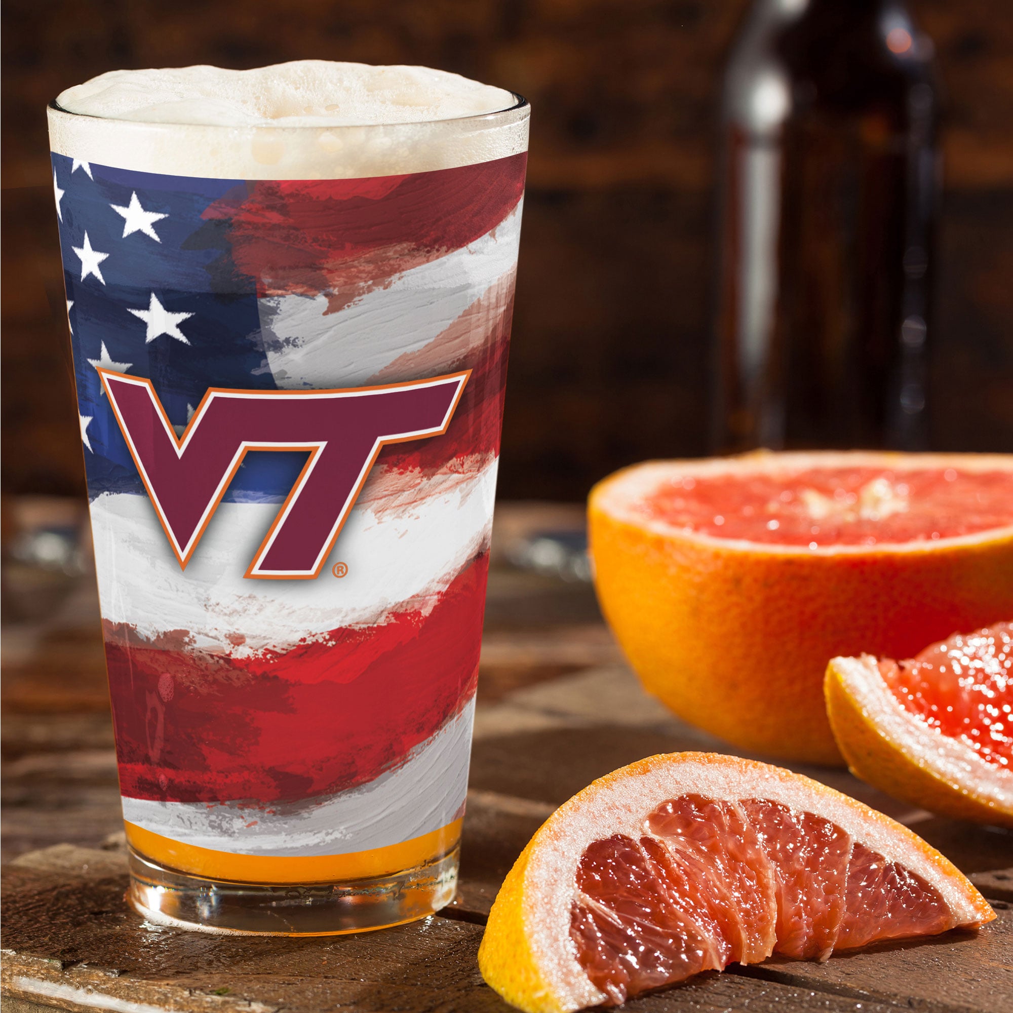 Virginia Tech Hokies Two-Pack 16oz. Americana Pint Glass Set