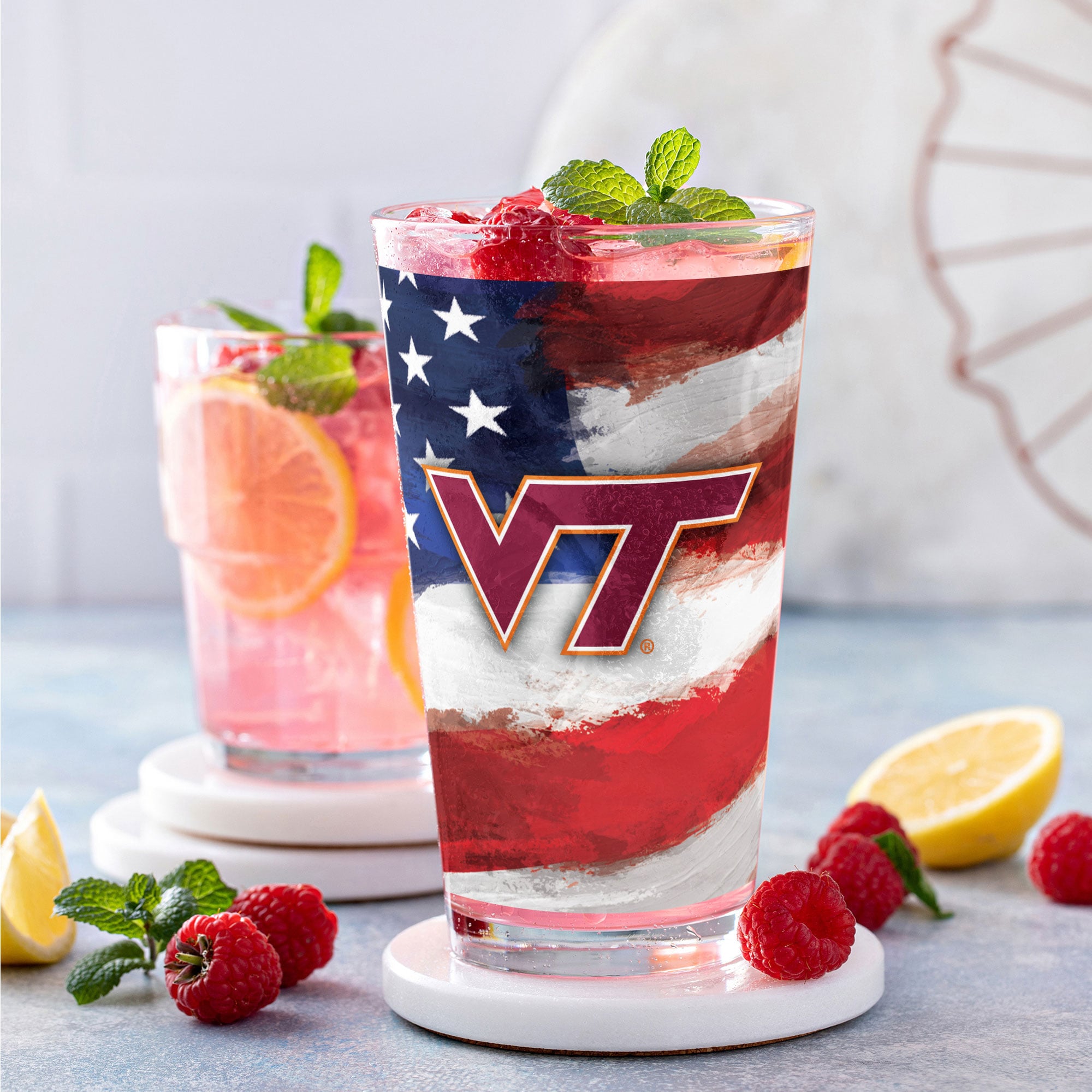 Virginia Tech Hokies Two-Pack 16oz. Americana Pint Glass Set
