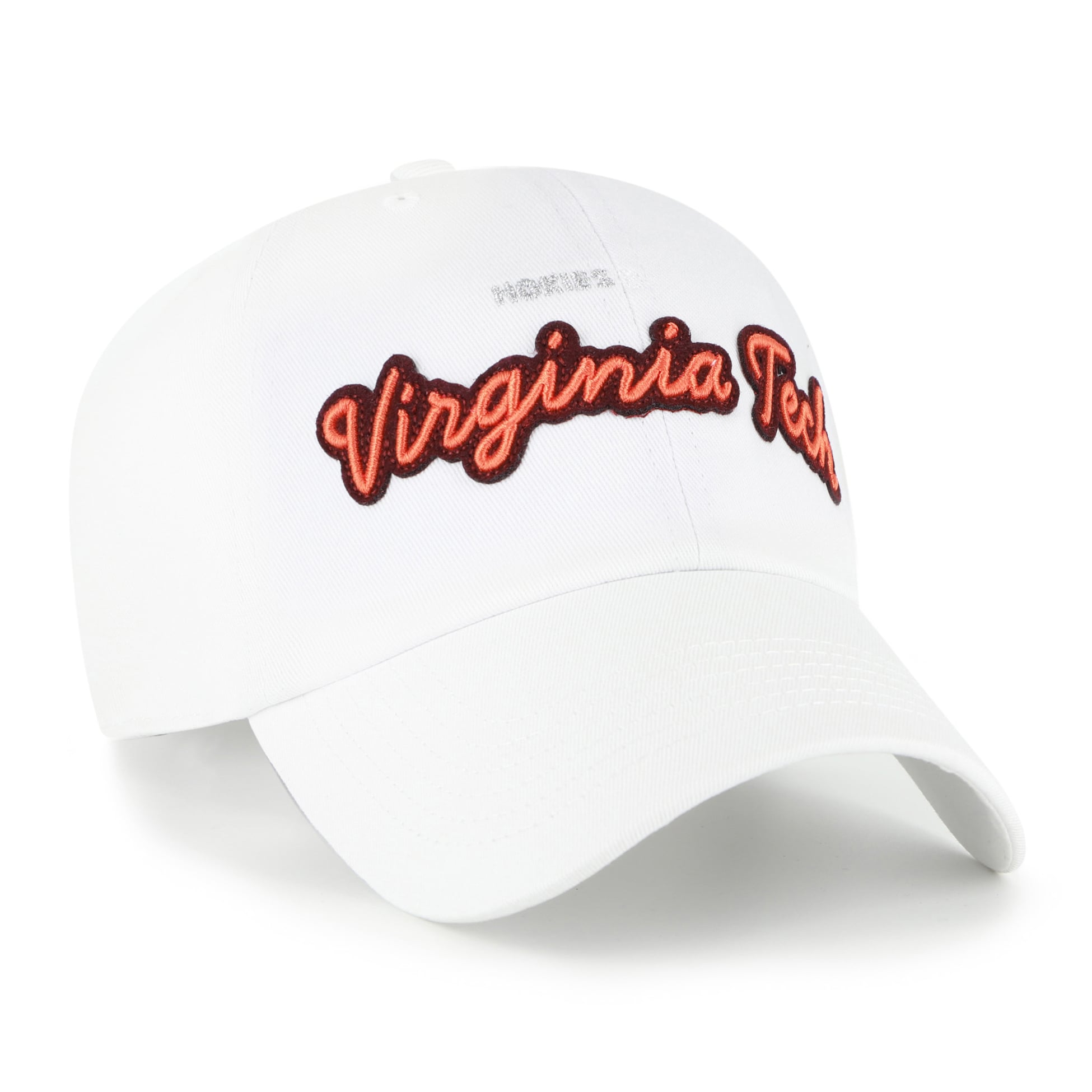 Women's '47 White Virginia Tech Hokies Trendy Script Clean Up Adjustable Hat