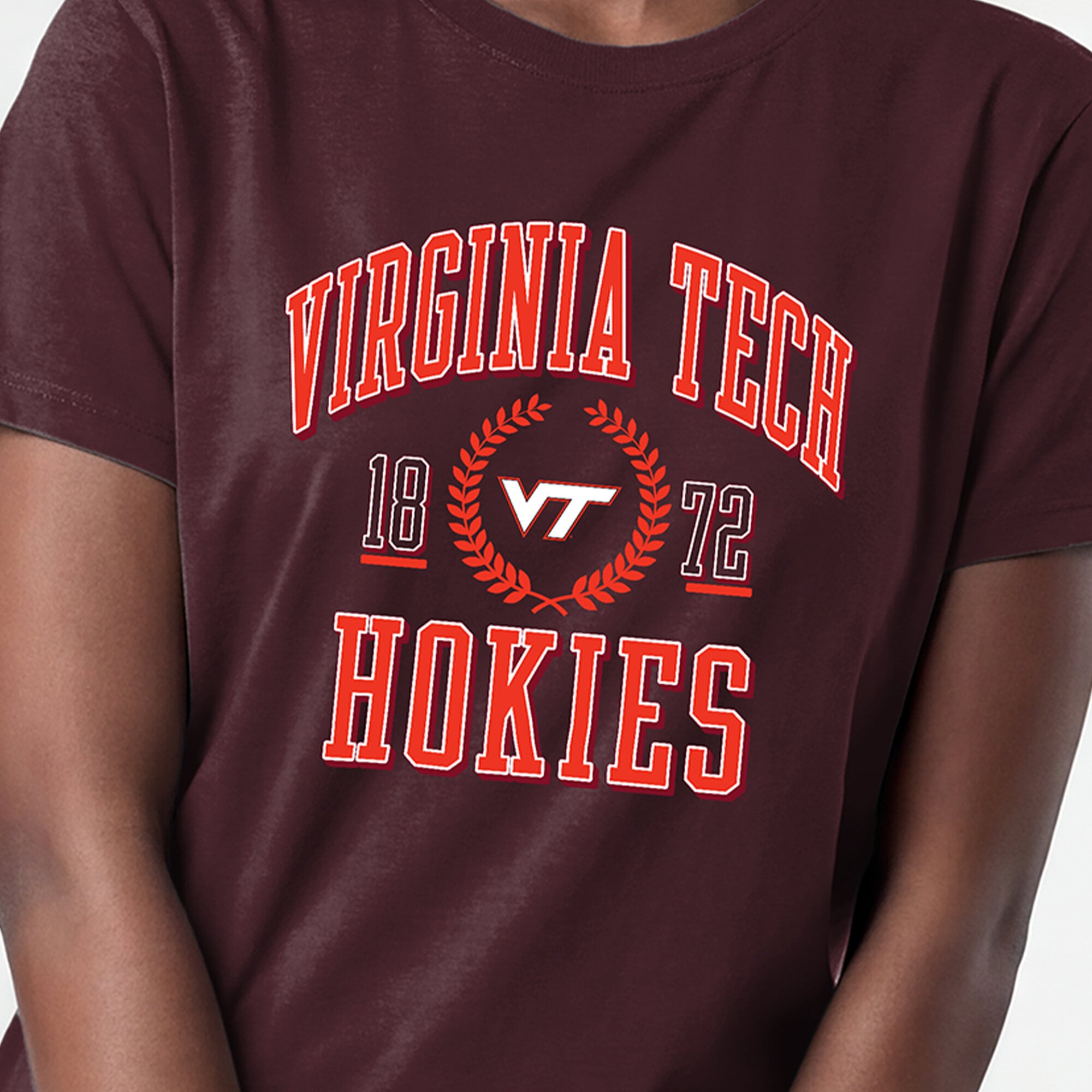 T-shirt de style vie Virginia Tech Hokies bordeaux champion pour femmes